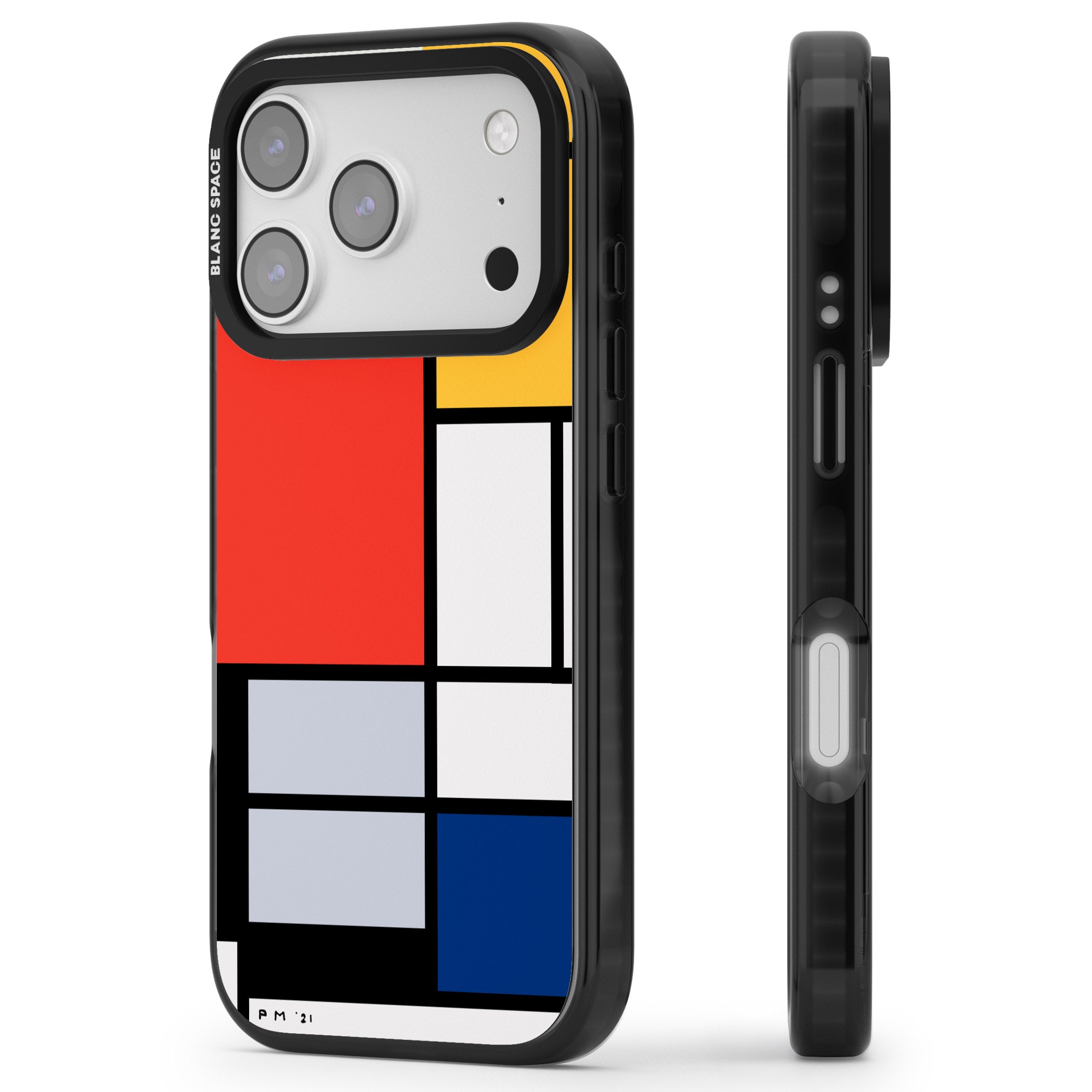 Piet Mondrian'S Composition iPhone 17 Pro Impact Pro Black Phone Case Side Profile