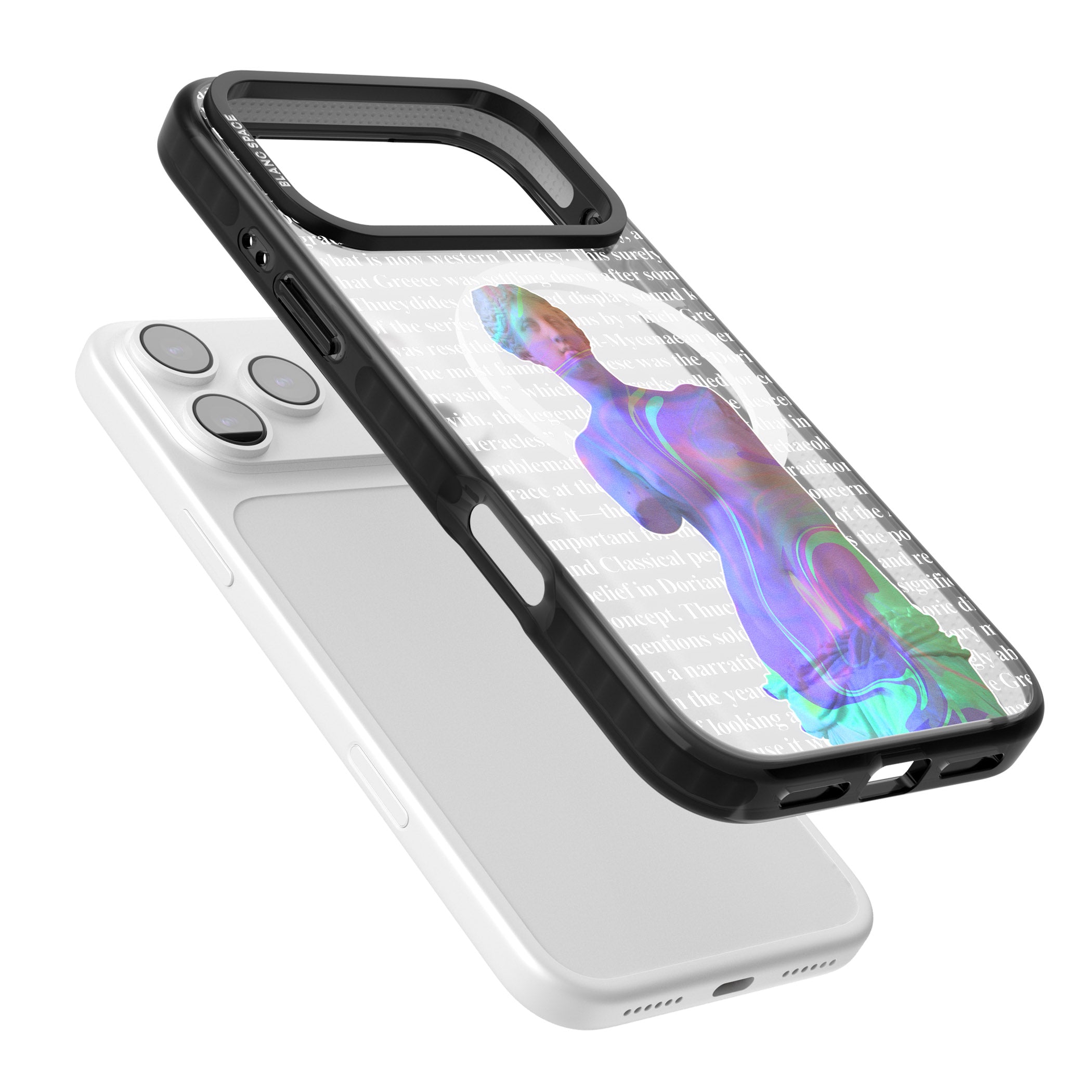 Iridescent De Milo iPhone 17 Pro Impact Pro Black Phone Case Colours