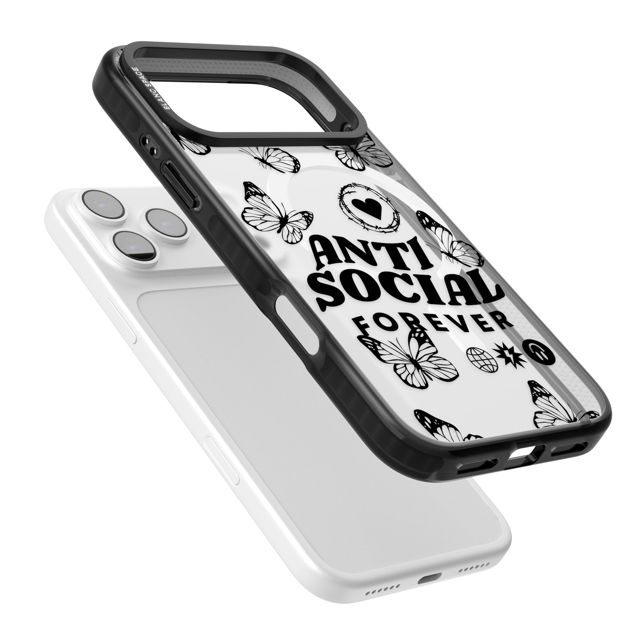 Anti Social Forever iPhone 17 Pro Max Impact Pro Black Phone Case Colours