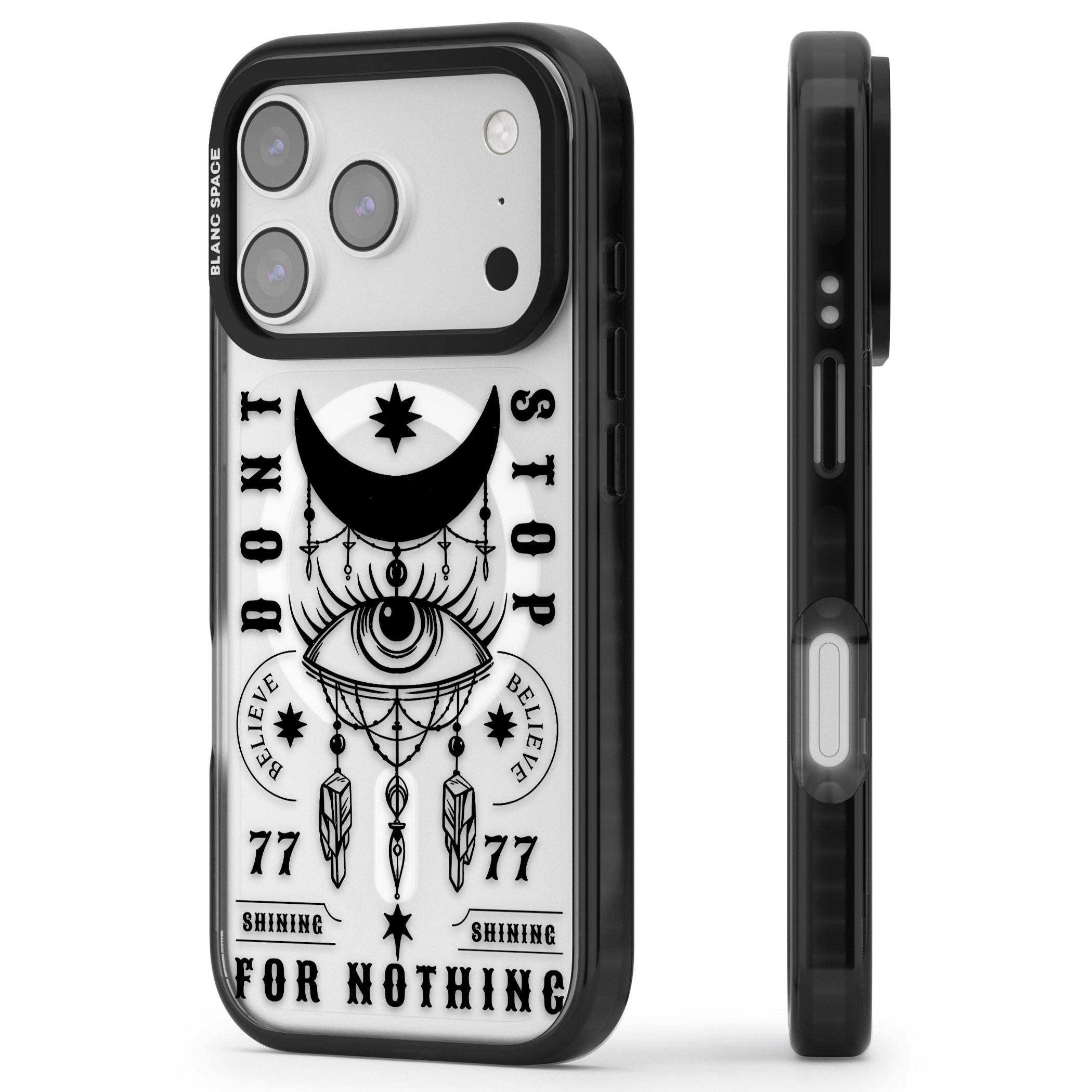 Dont Stop For Nothing iPhone 17 Pro Impact Pro Black Phone Case Side Profile