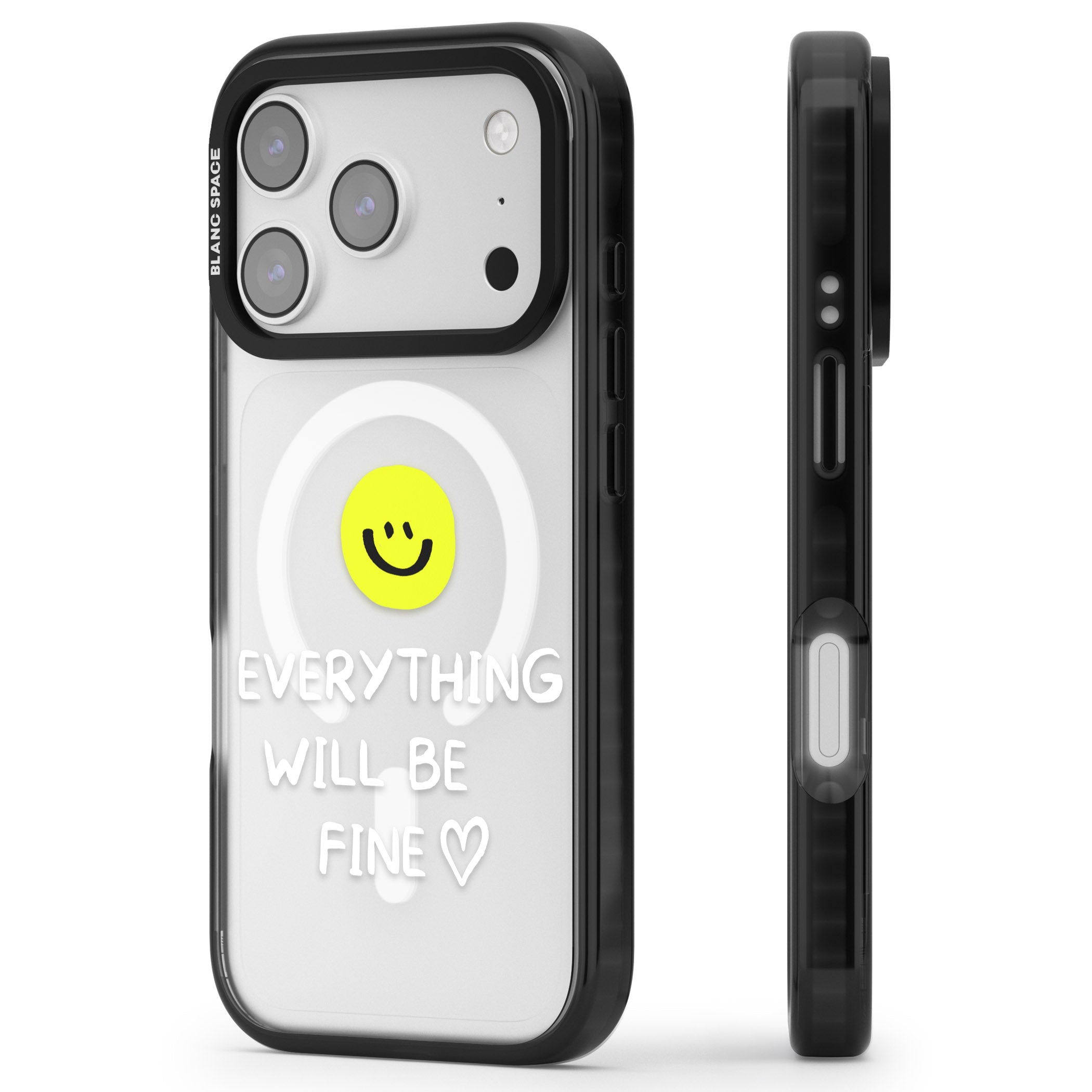 Everything Will Be Fine iPhone 17 Pro Impact Pro Black Phone Case Side Profile