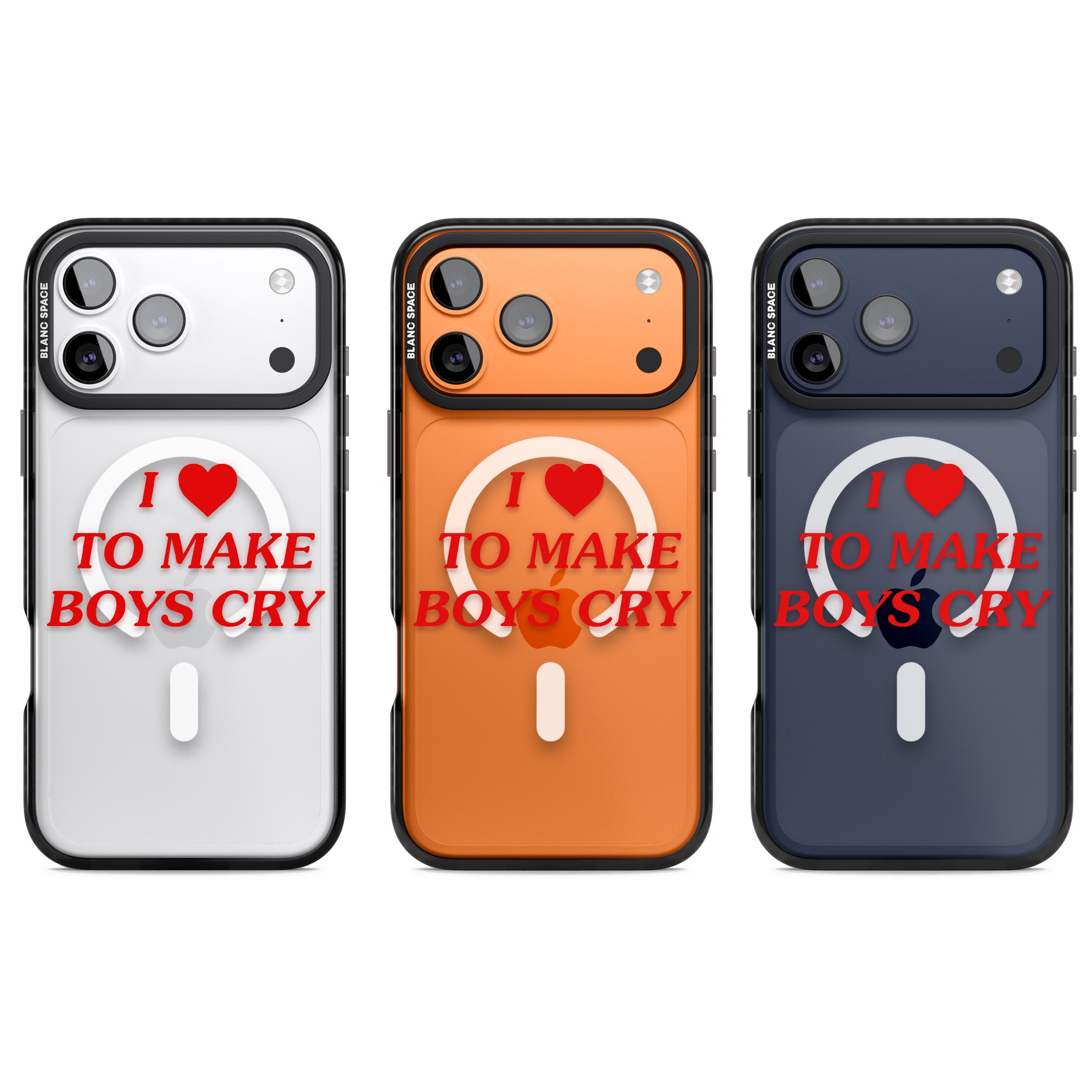 I Love To Make Boys Cry iPhone 17 Pro Impact Pro Black Phone Case APT Impact Protection