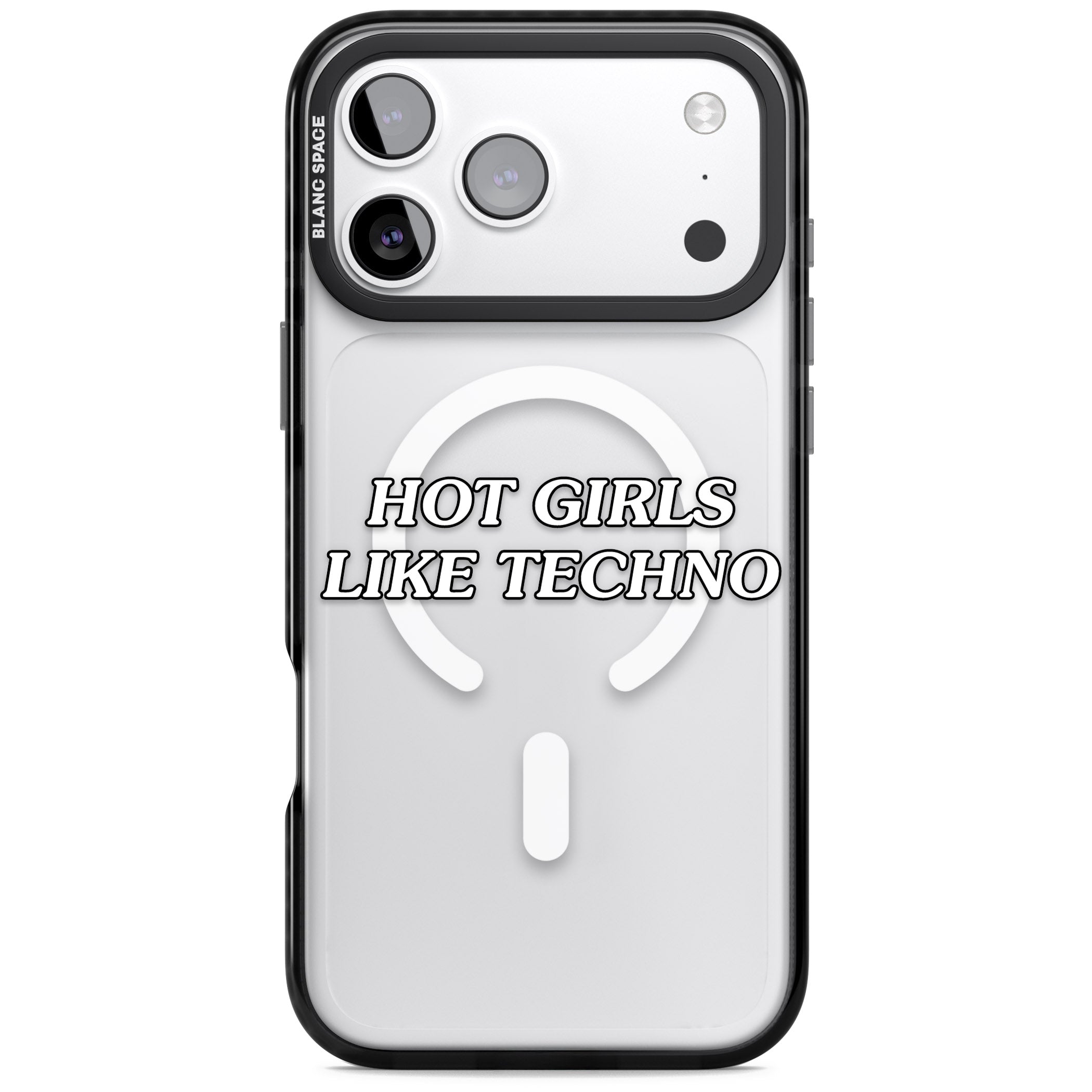 Hot Girls Like Techno iPhone 17 Pro Impact Pro Black Phone Case