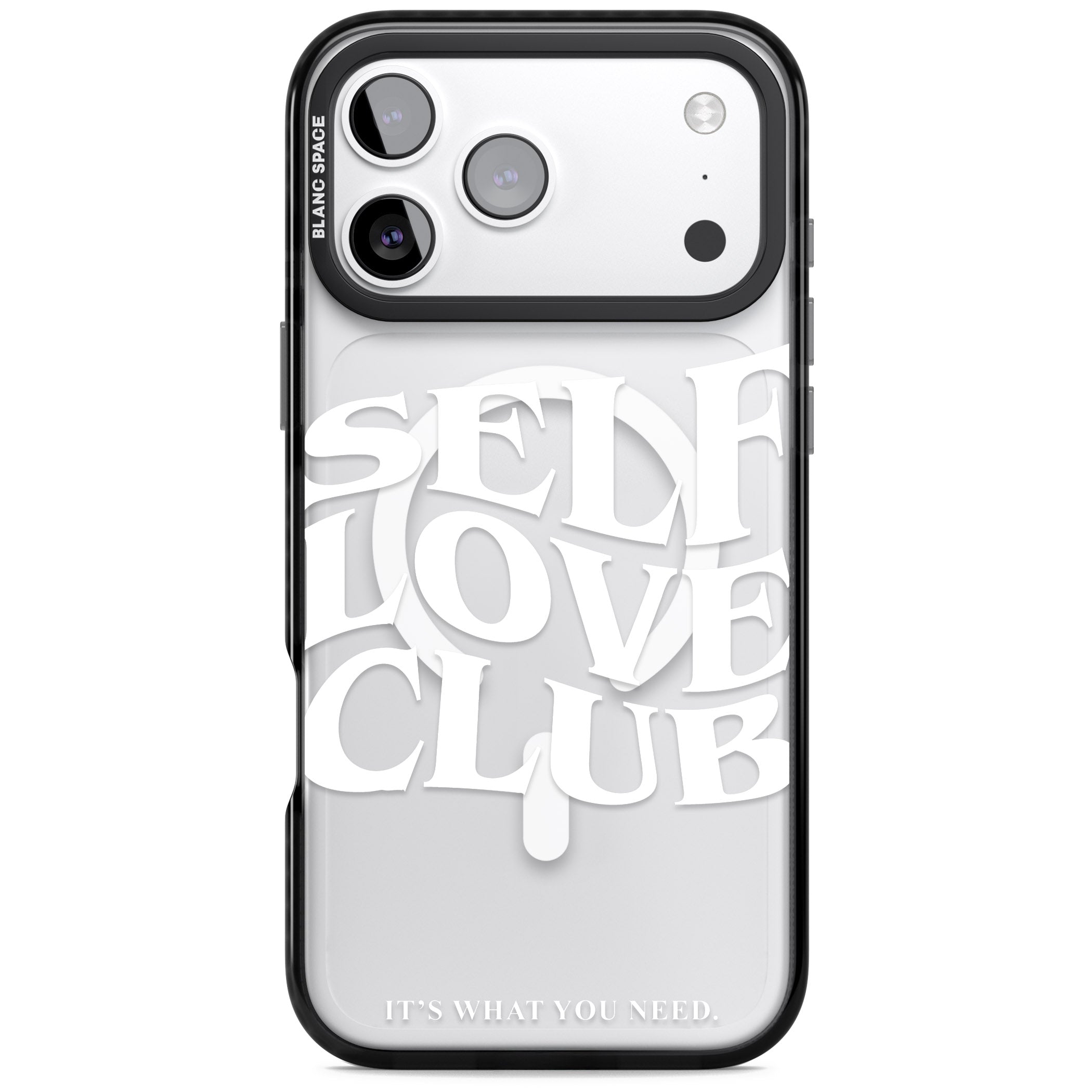 Self Love Club White iPhone 17 Pro Max Impact Pro Black Phone Case