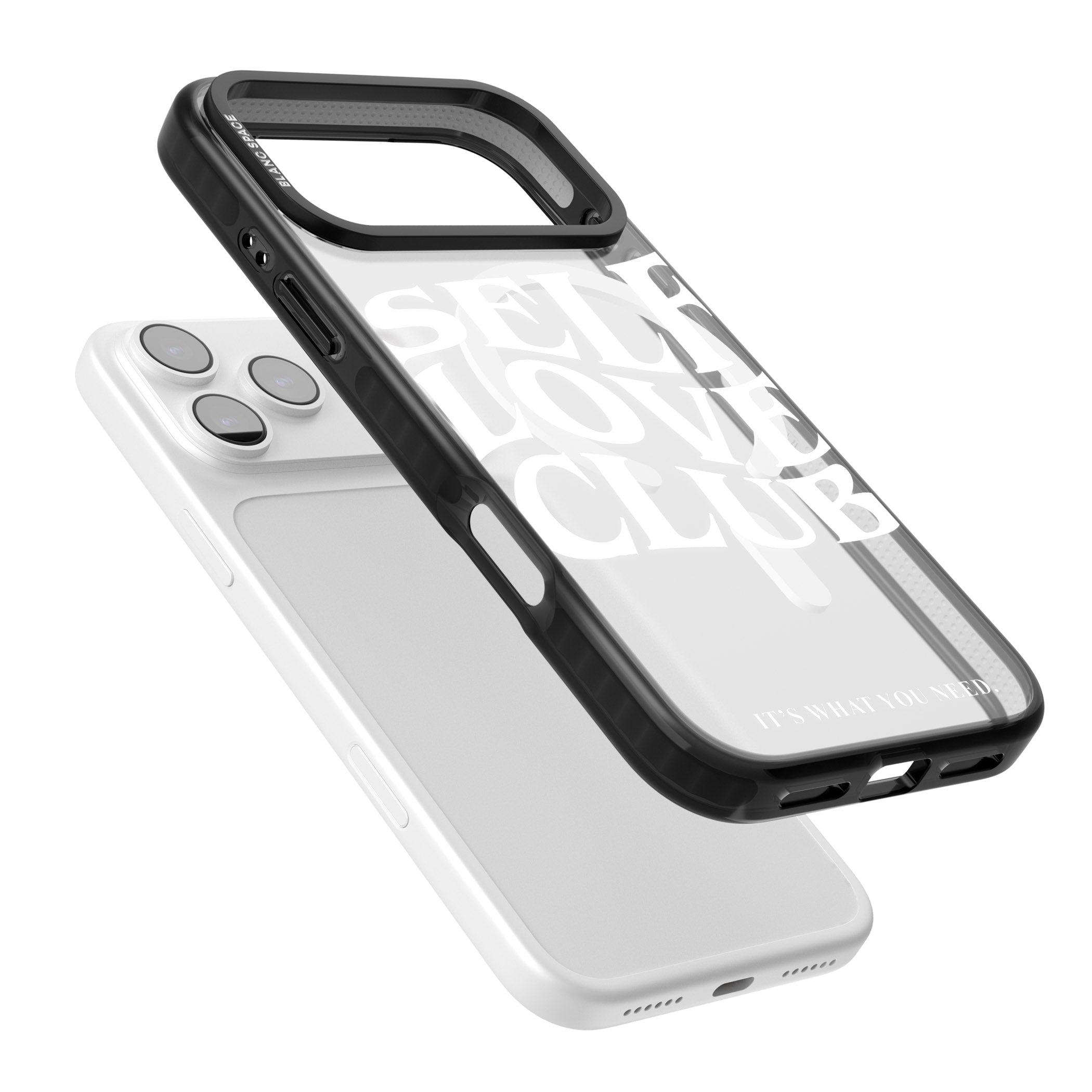 Self Love Club White iPhone 17 Pro Max Impact Pro Black Phone Case Colours