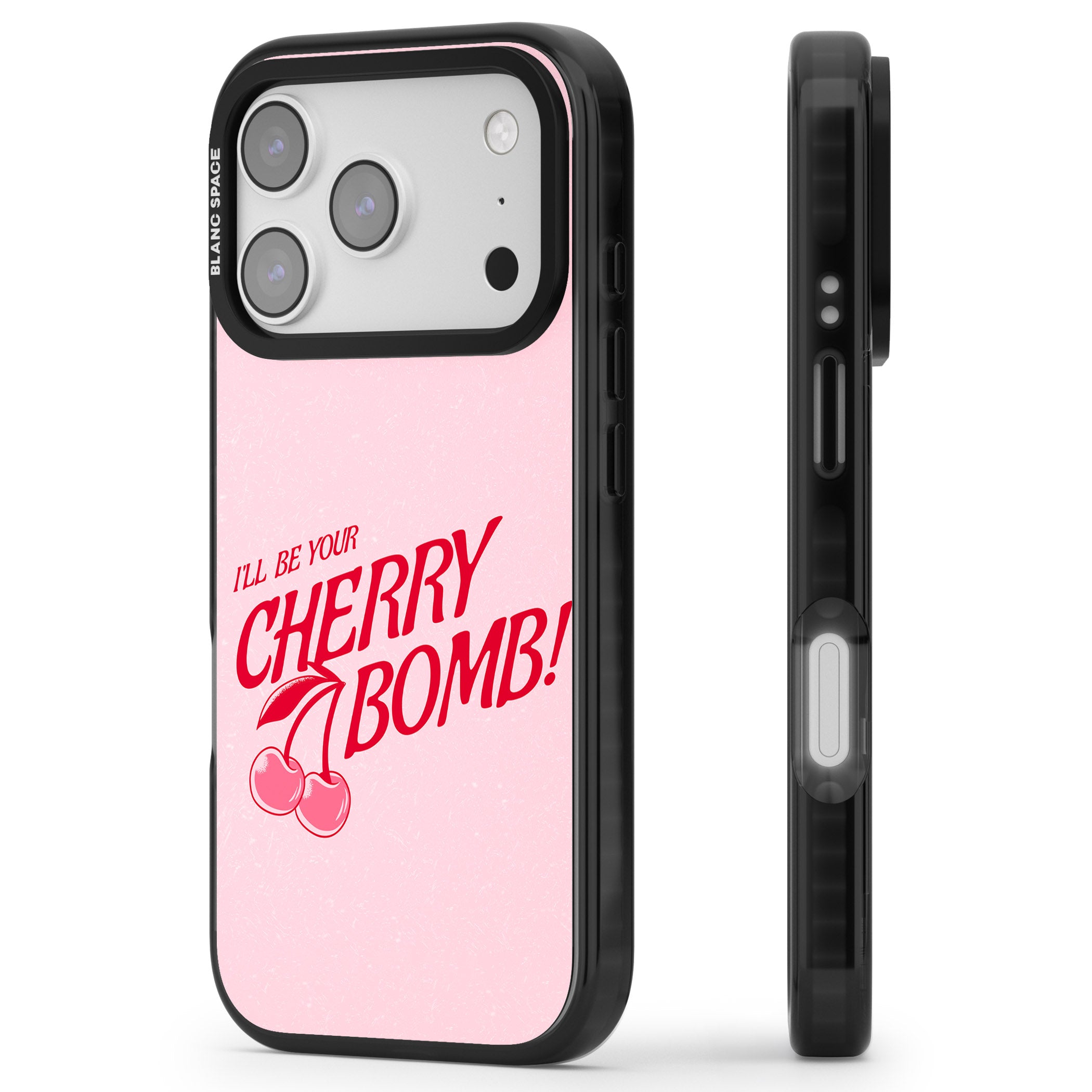 Your Cherry Bomb iPhone 17 Pro Max Impact Pro Black Phone Case Side Profile