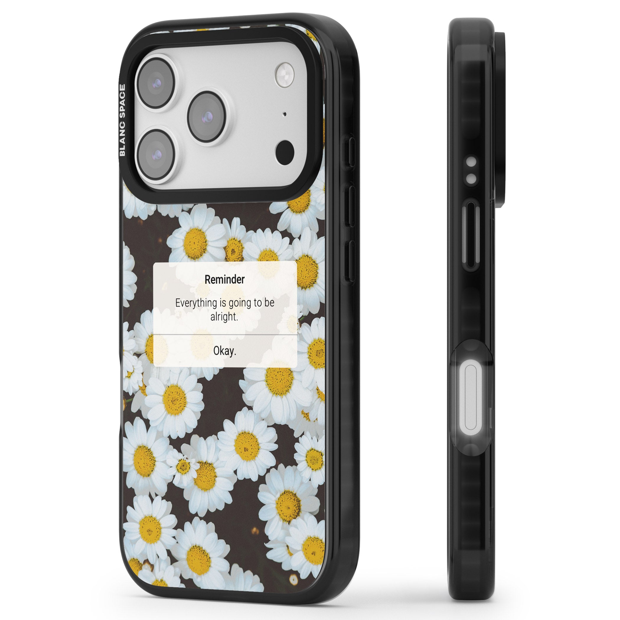 Daisy Reminder iPhone 17 Pro Max Impact Pro Black Phone Case Side Profile