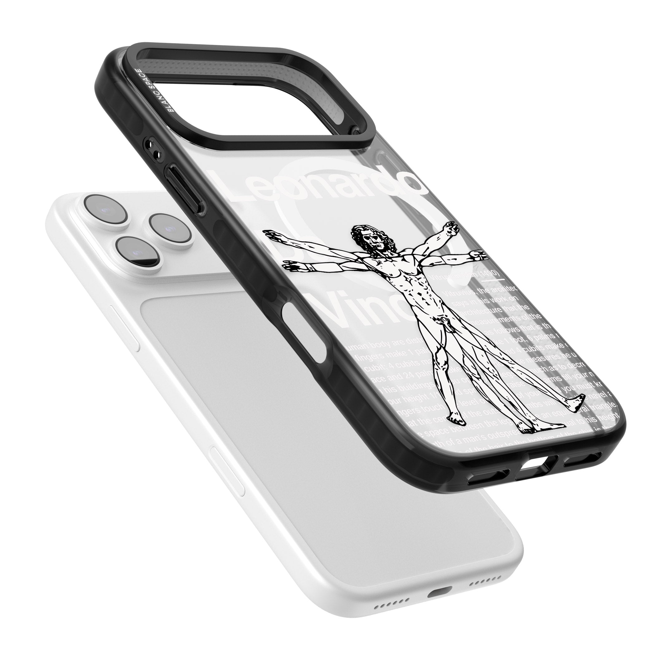 Vitruvian Man iPhone 17 Pro Max Impact Pro Black Phone Case Colours