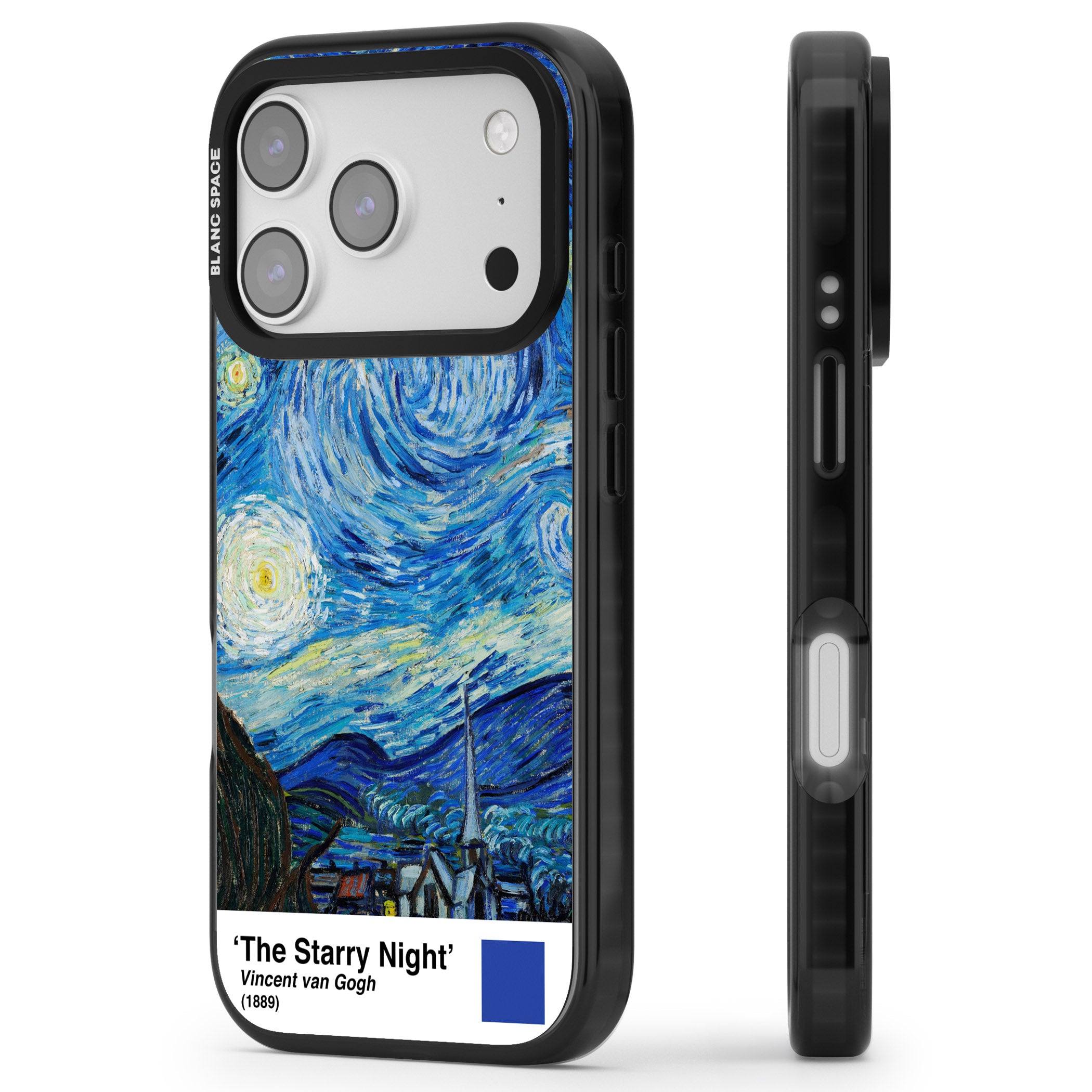 The Starry Night iPhone 17 Pro Max Impact Pro Black Phone Case Side Profile