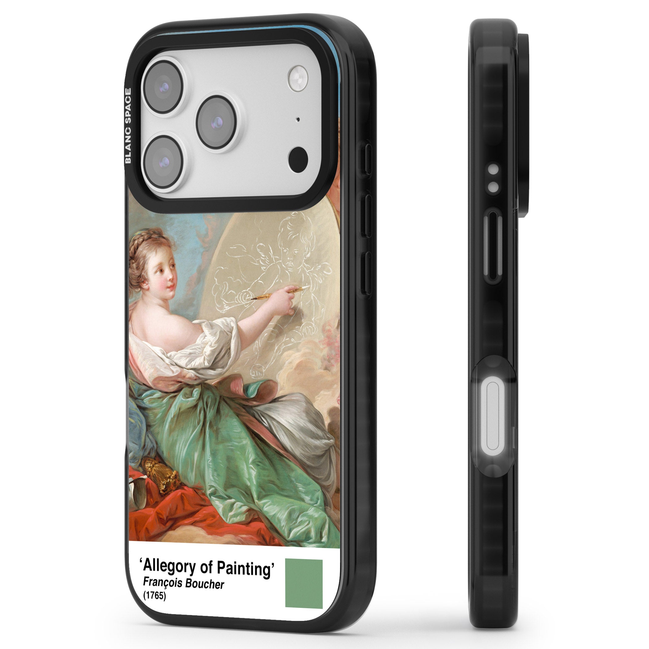 Allegory Of Painting iPhone 17 Pro Max Impact Pro Black Phone Case Side Profile