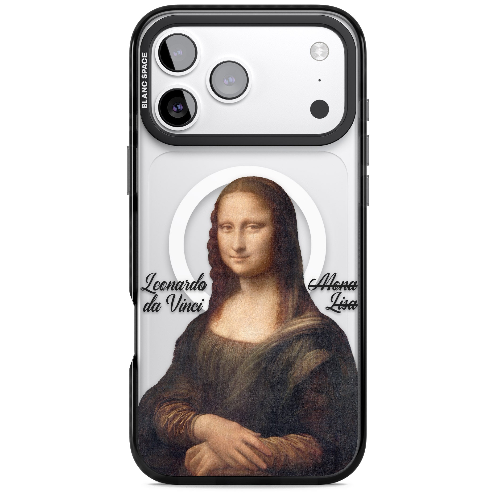Mona Lisa Cutout iPhone 17 Pro Impact Pro Black Phone Case