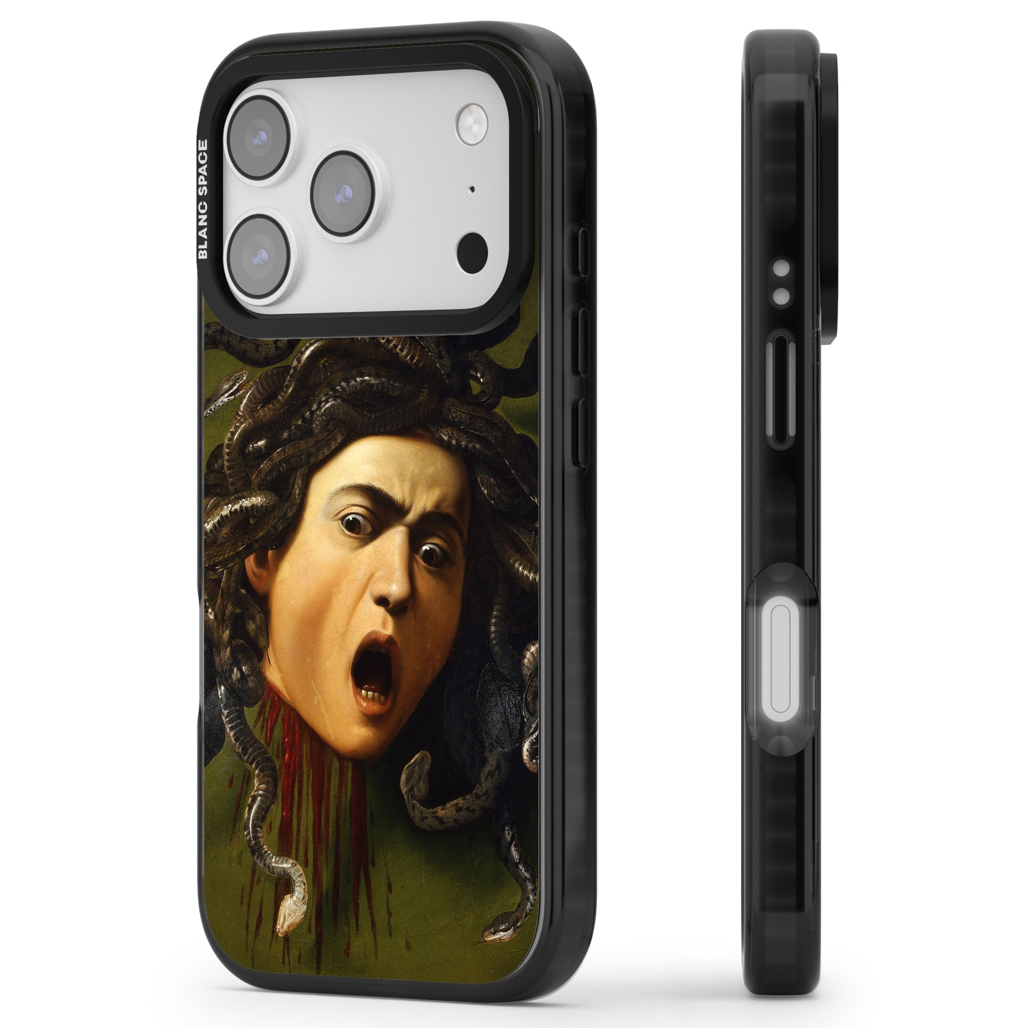 Head of Medusa iPhone 17 Pro Max Impact Pro Black Phone Case Side Profile