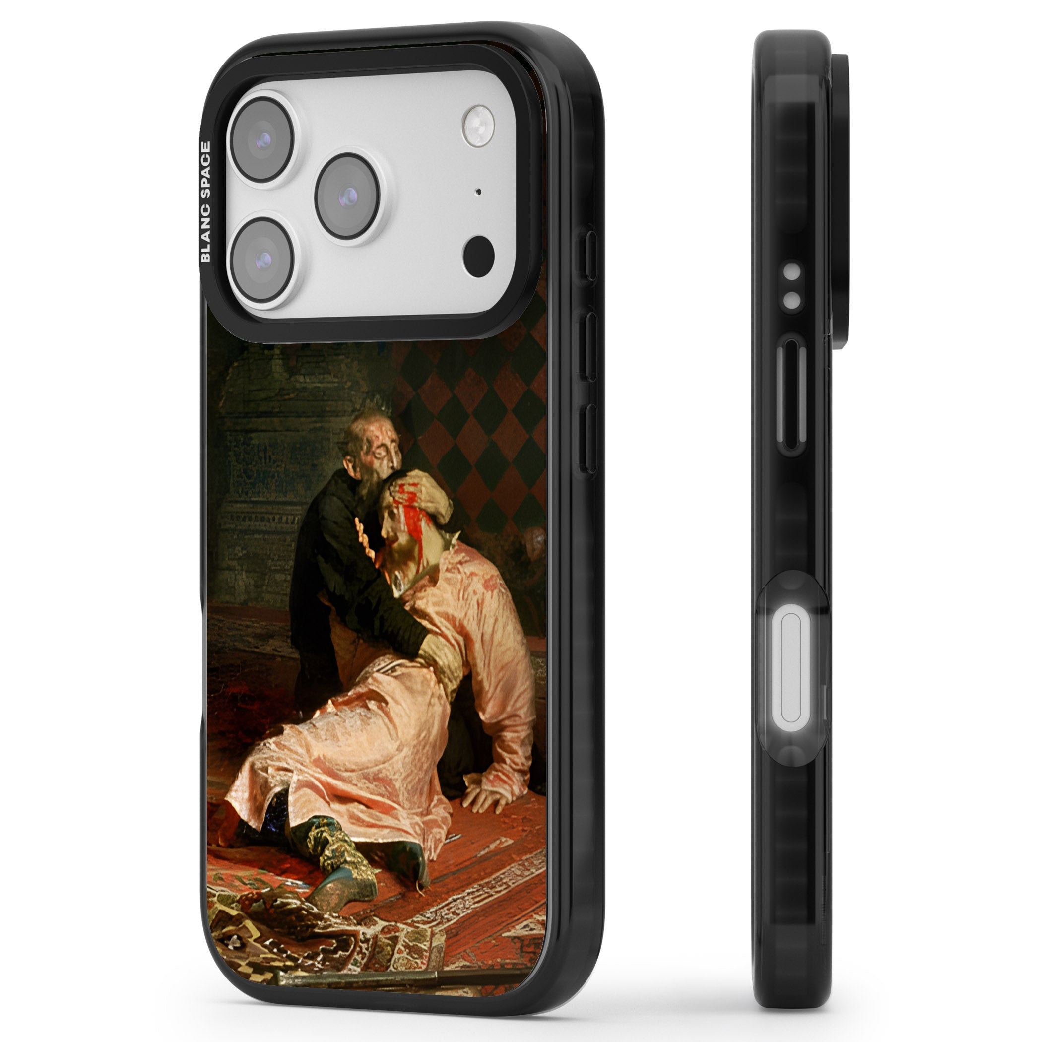 Ivan The Terrible & His Son iPhone 17 Pro Max Impact Pro Black Phone Case Side Profile