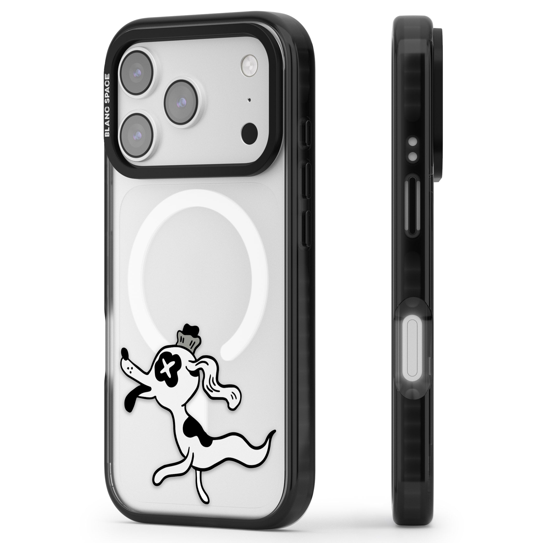 Dog Spirit iPhone 17 Pro Impact Pro Black Phone Case Side Profile