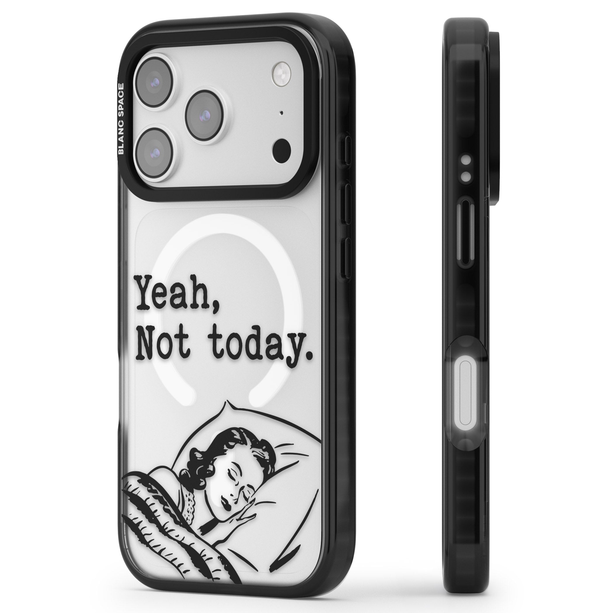 Yeah, Not Today iPhone 17 Pro Max Impact Pro Black Phone Case Side Profile
