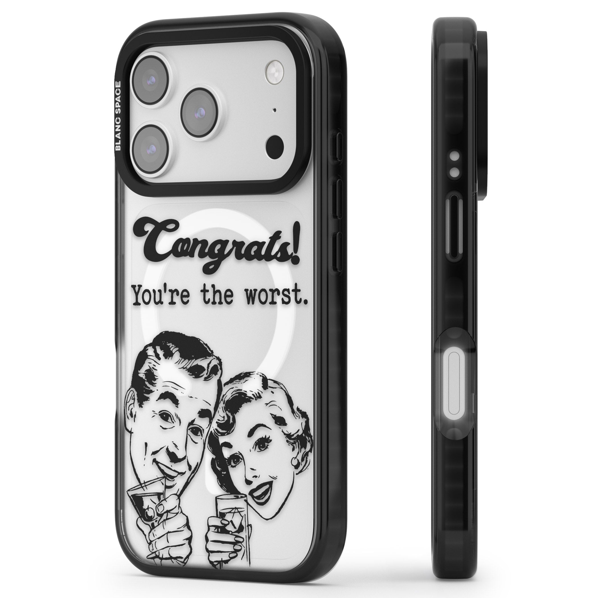 Congrats Youre The Worst iPhone 17 Pro Impact Pro Black Phone Case Side Profile