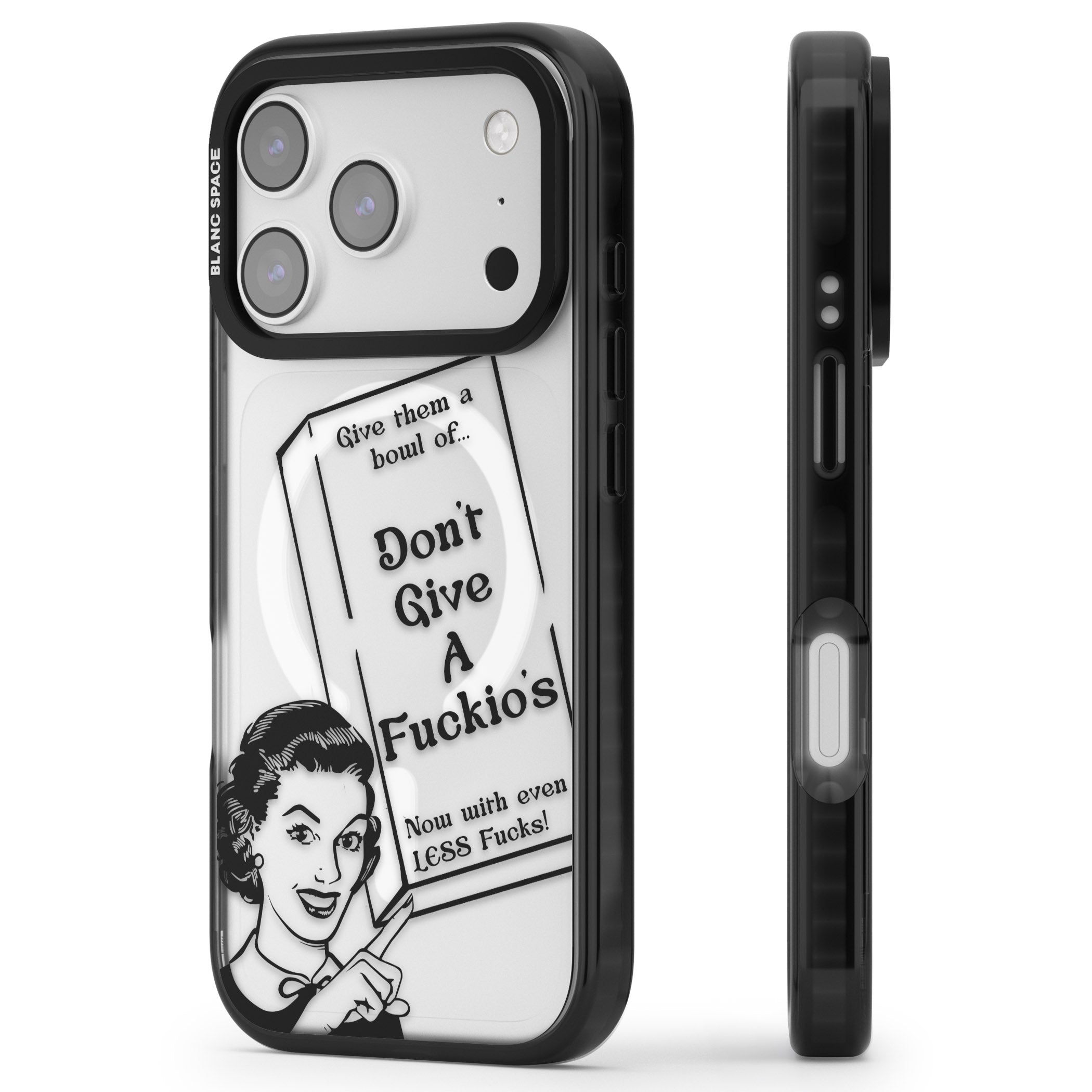 Dont Give A F Ckios Cereal iPhone 17 Pro Max Impact Pro Black Phone Case Side Profile