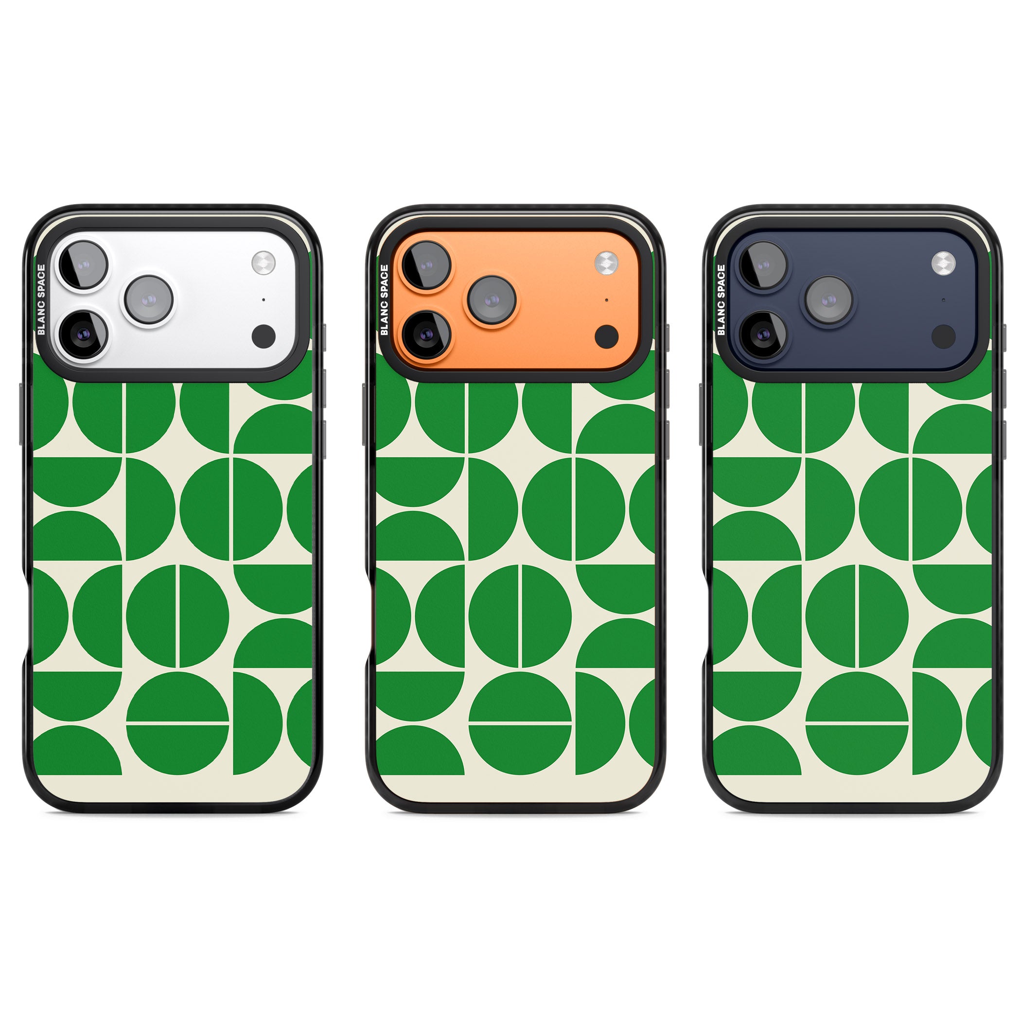 Retro Green Circles iPhone 17 Pro Impact Pro Black Phone Case APT Impact Protection