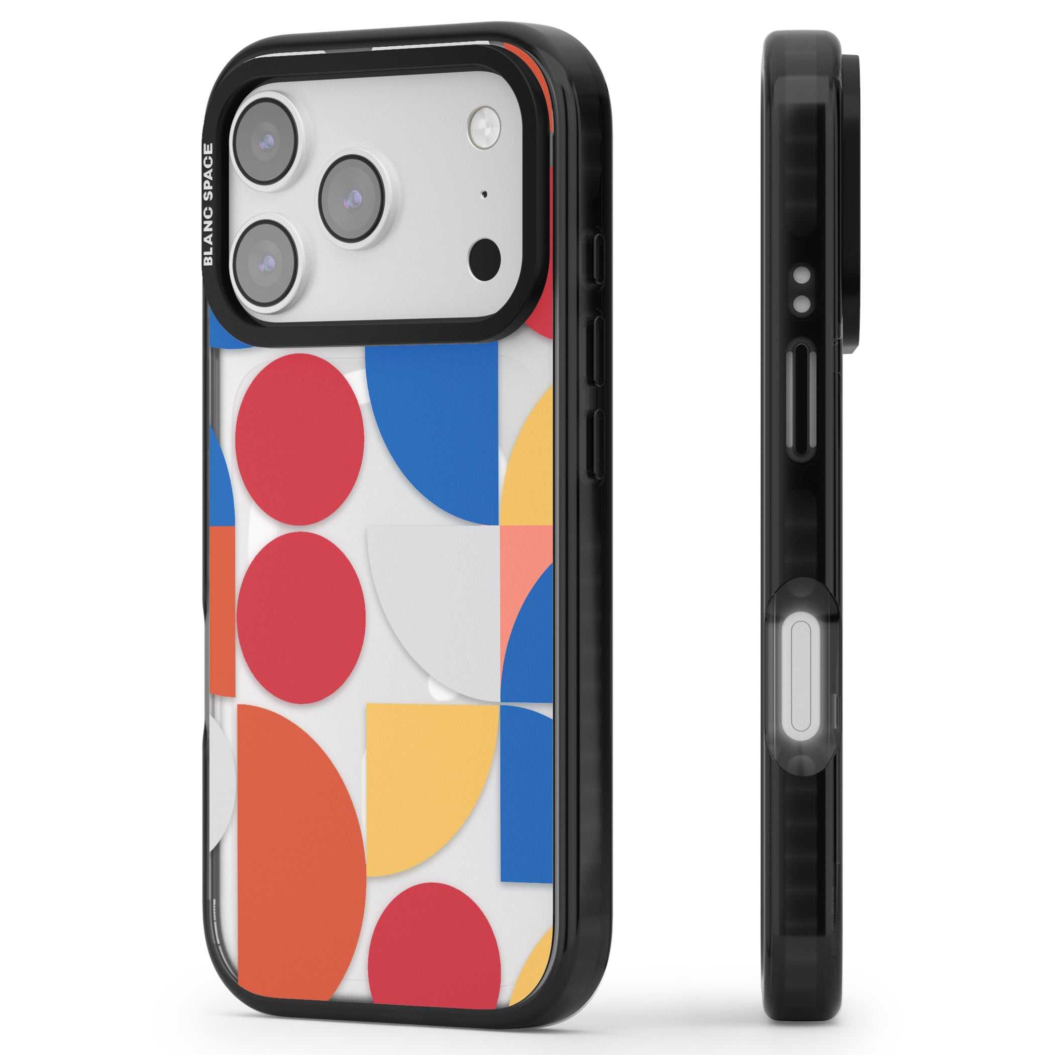 Abstract Colorful Geometric iPhone 17 Pro Max Impact Pro Black Phone Case Side Profile