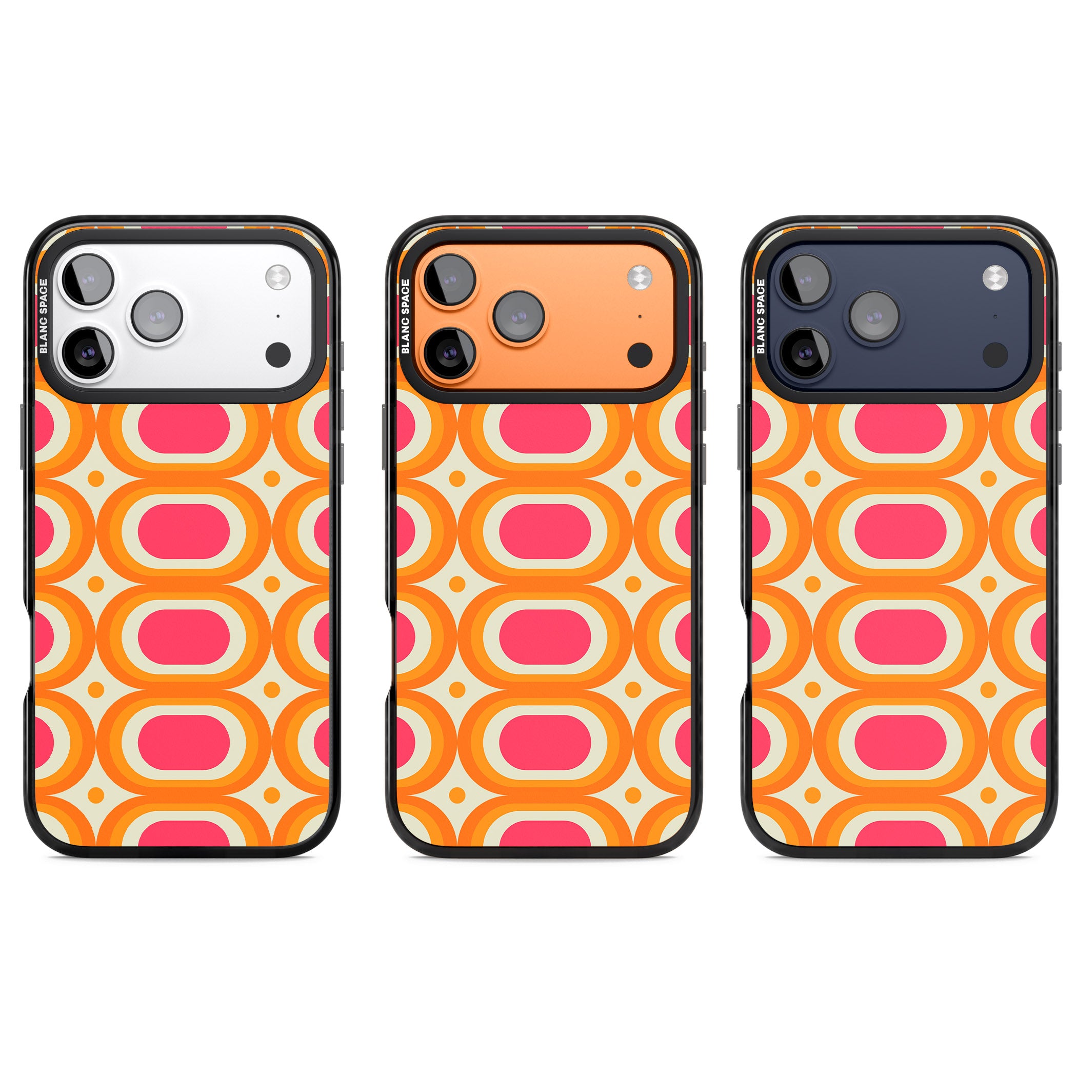 Groovy 60S Shape Pattern iPhone 17 Pro Impact Pro Black Phone Case APT Impact Protection
