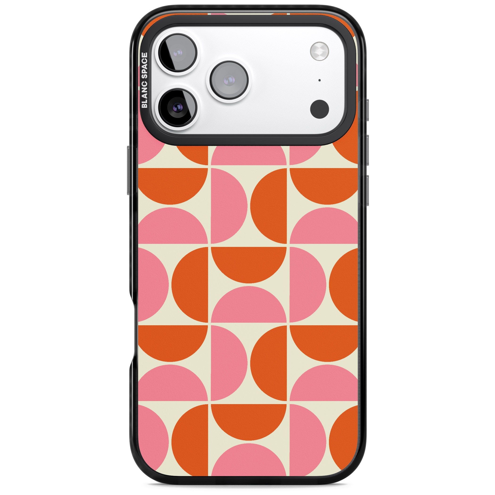 Retro Half Circle Pattern iPhone 17 Pro Max Impact Pro Black Phone Case