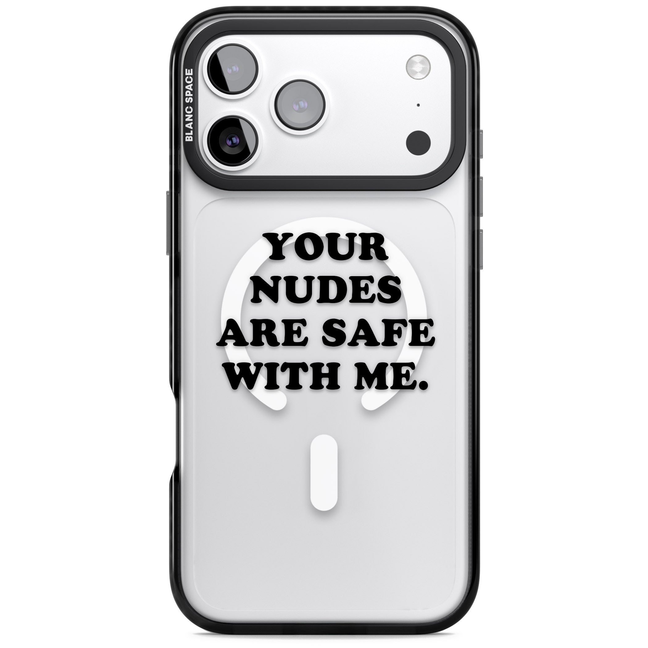 Your Nudes Are Safe Black iPhone 17 Pro Max Impact Pro Black Phone Case