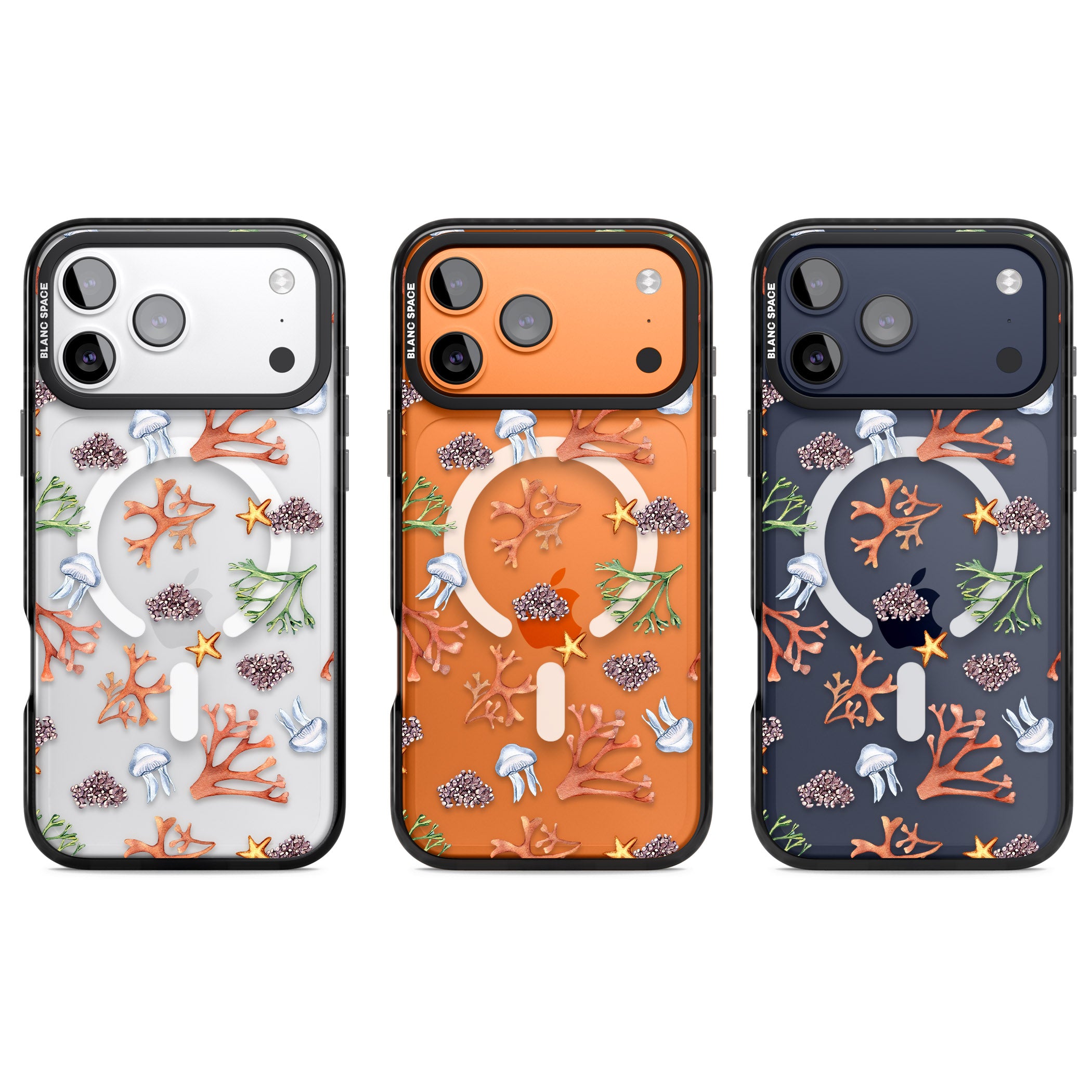 Coral & Jellyfish iPhone 17 Pro Impact Pro Black Phone Case APT Impact Protection