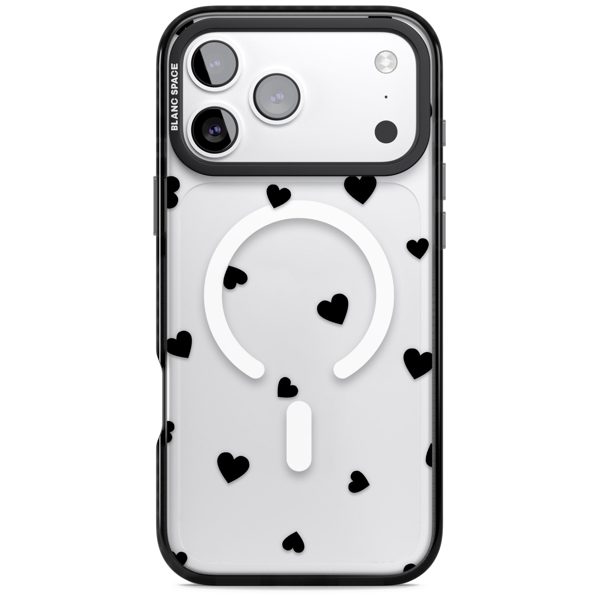 Black Hearts iPhone 17 Pro Max Impact Pro Black Phone Case