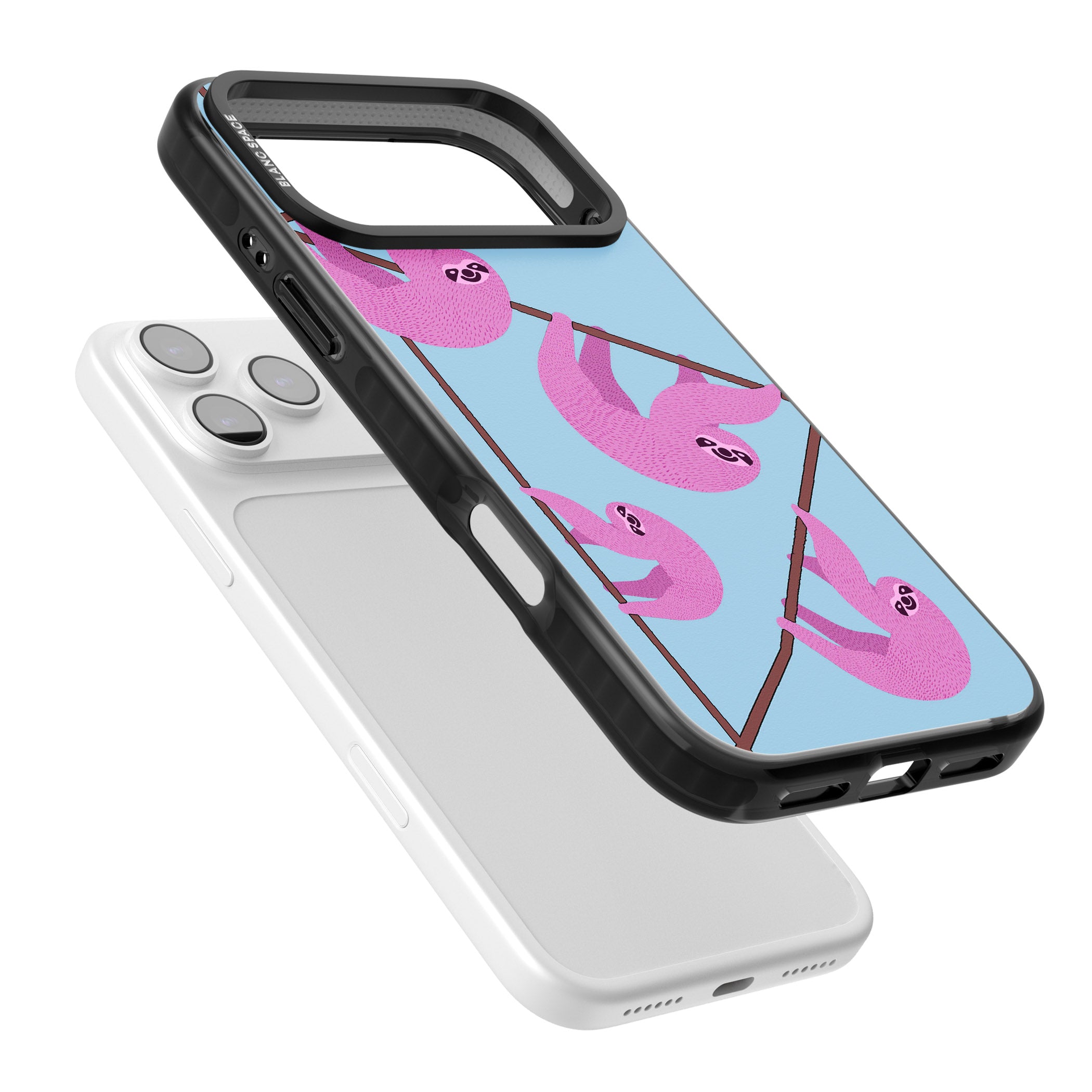 Pink Sloth iPhone 17 Pro Max Impact Pro Black Phone Case Colours