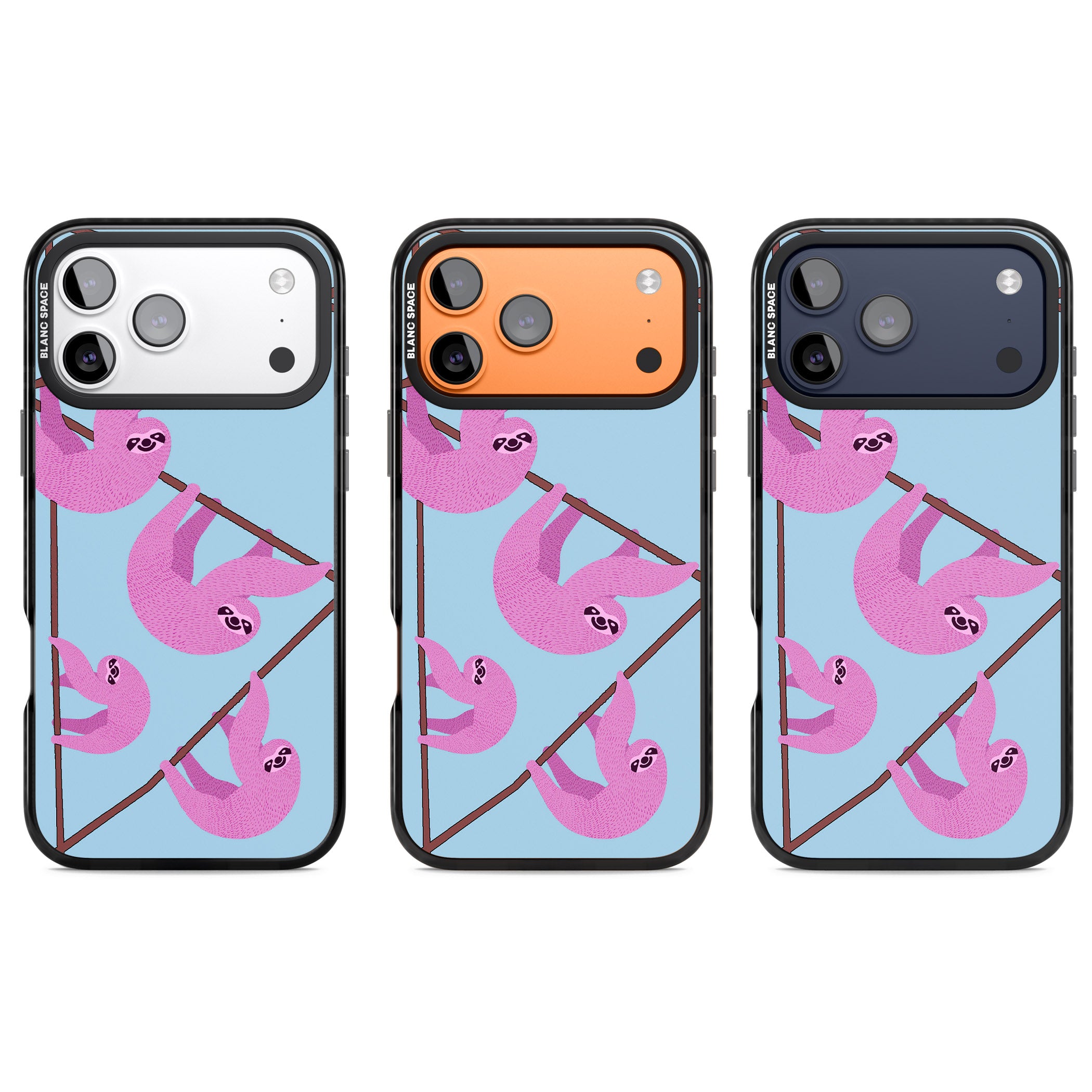 Pink Sloth iPhone 17 Pro Impact Pro Black Phone Case APT Impact Protection