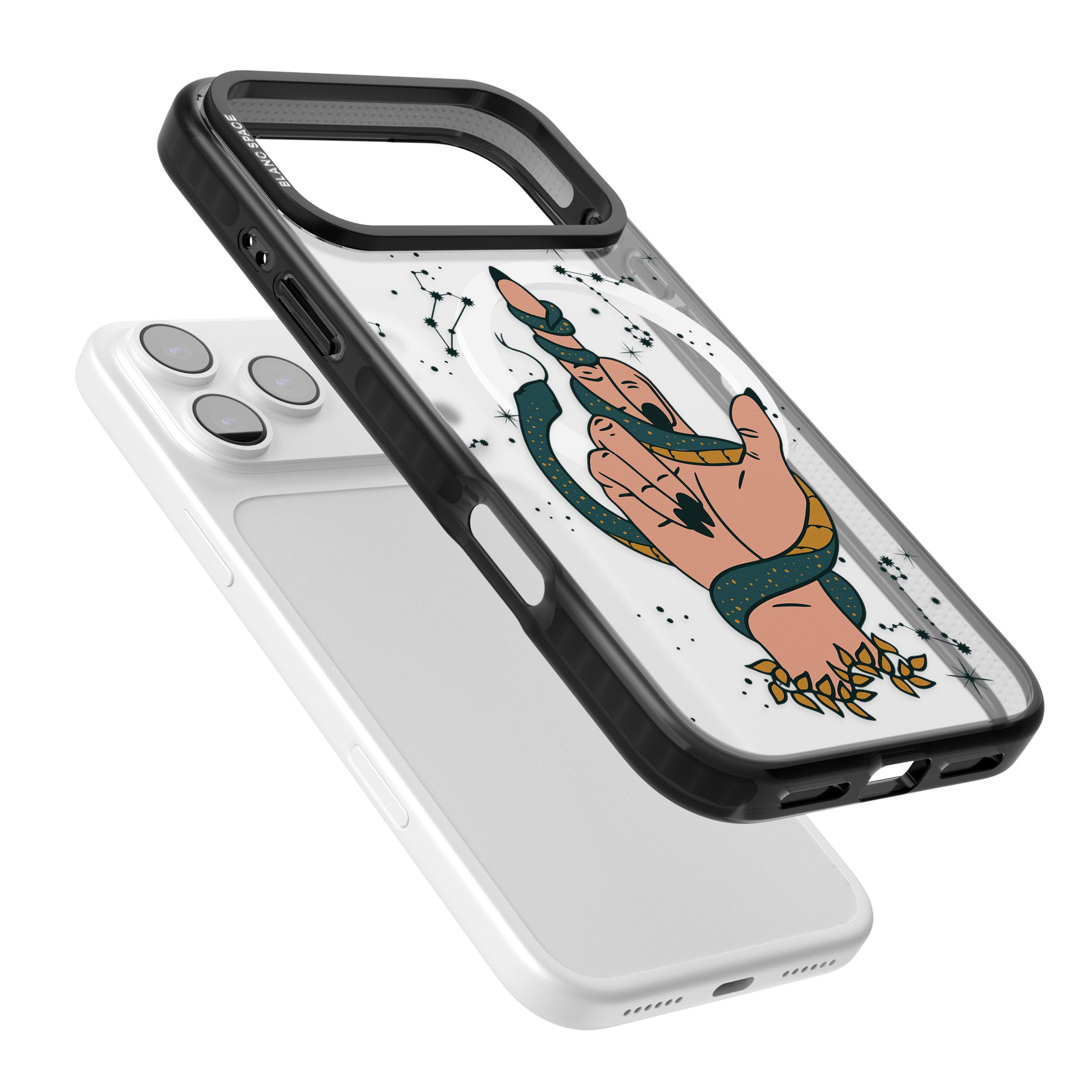 Snakes, Stars And Cynicism iPhone 17 Pro Impact Pro Black Phone Case Colours