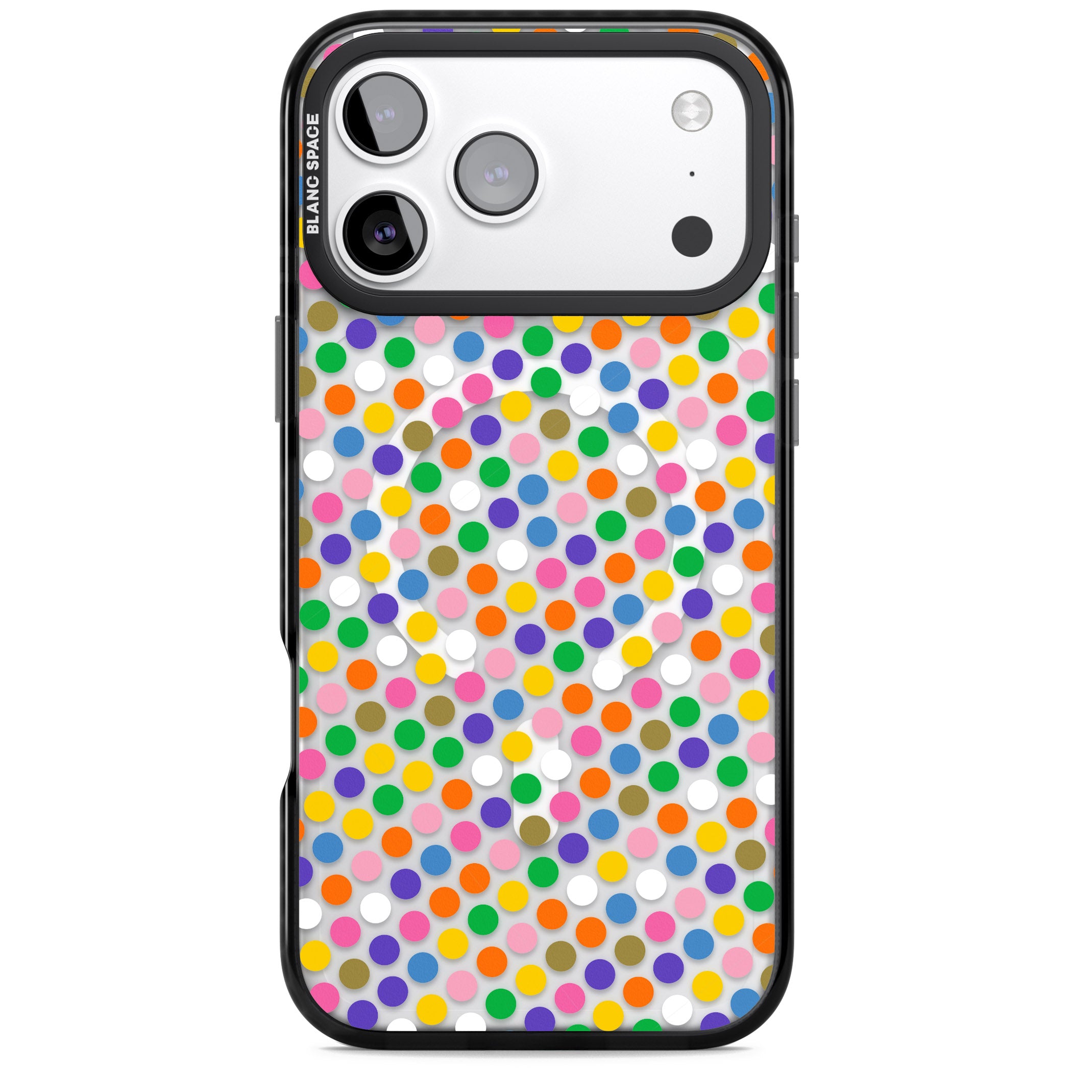 Multicolour Polka Dot Fiesta iPhone 17 Pro Impact Pro Black Phone Case