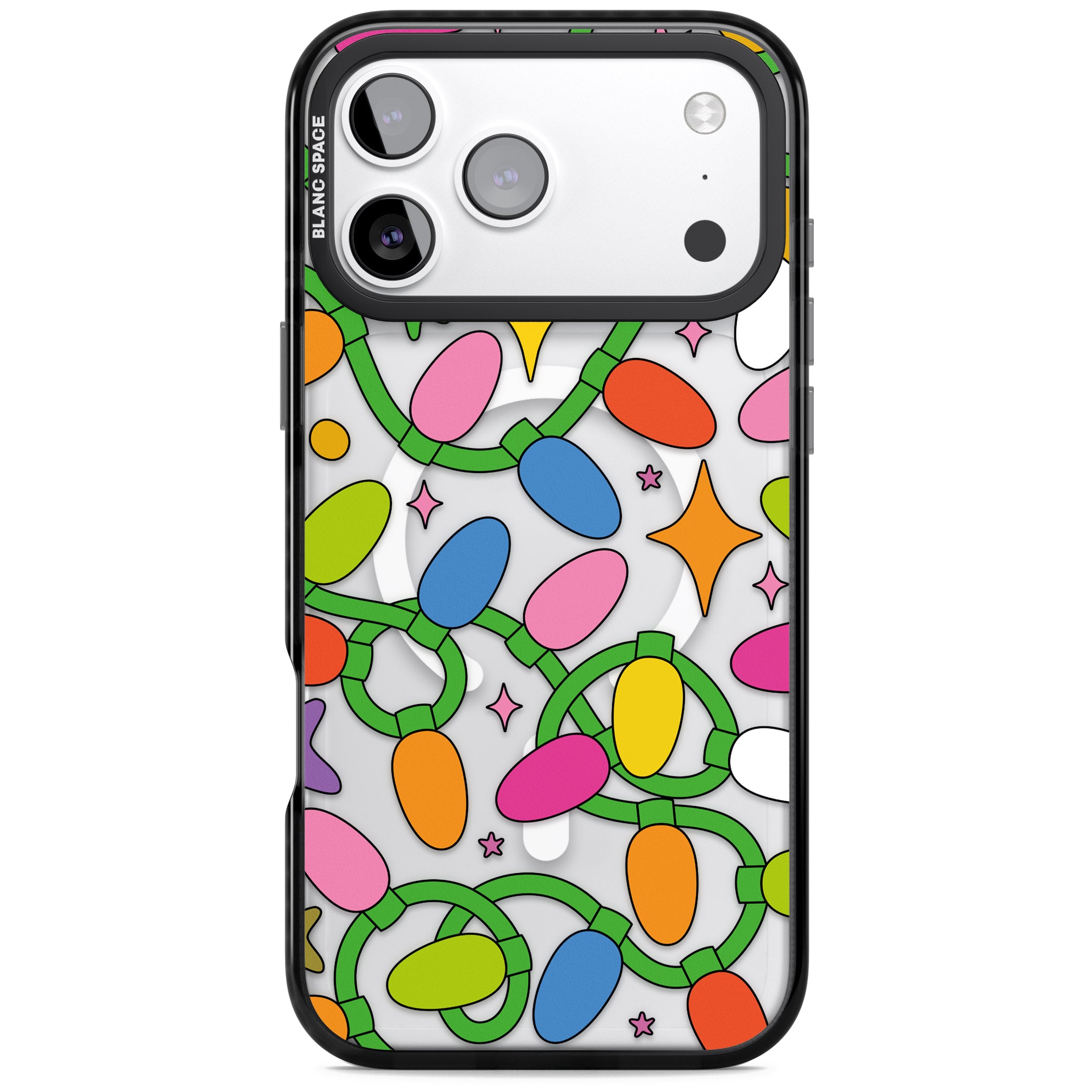 Festive Lights Pattern iPhone 17 Pro Impact Pro Black Phone Case