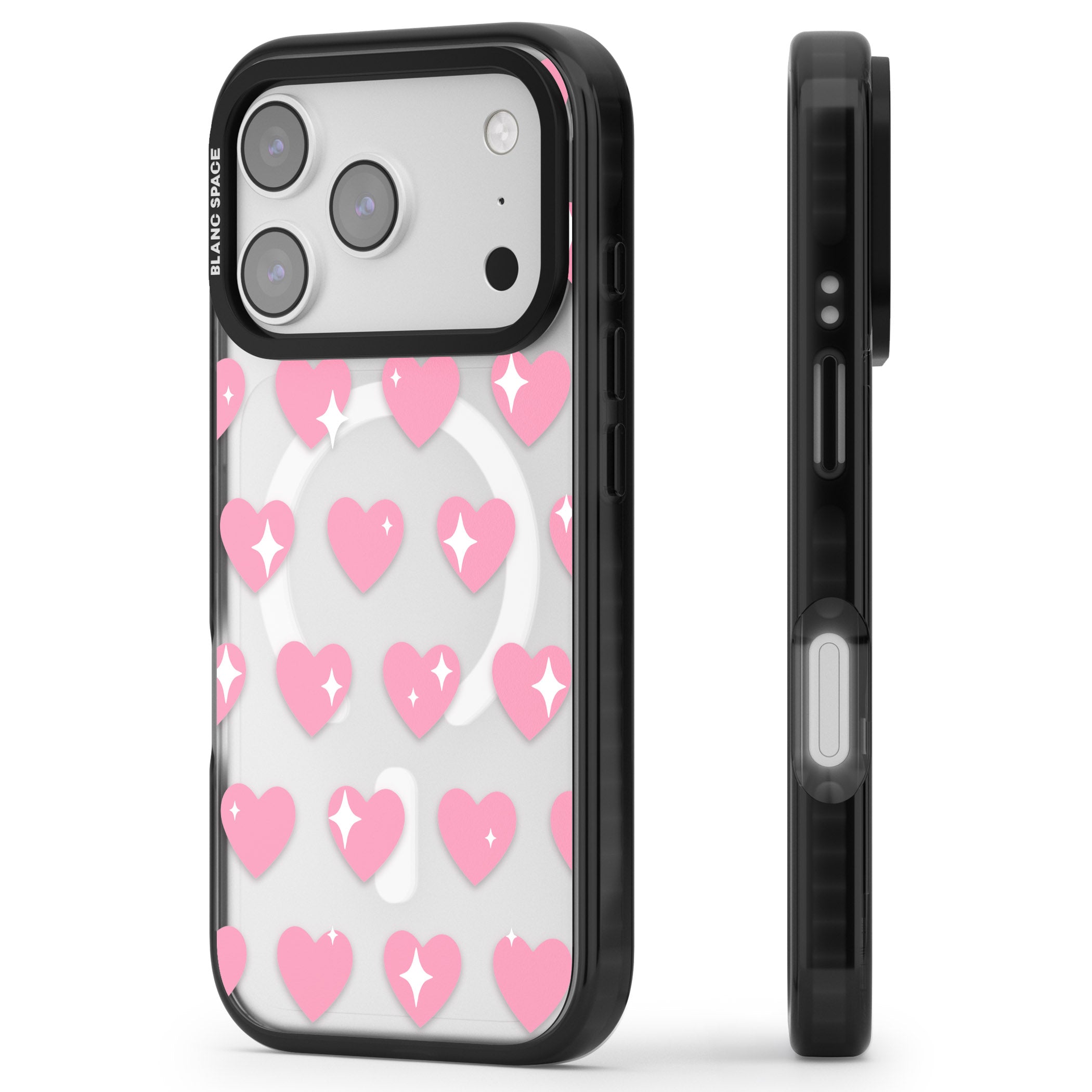 Sweet Hearts iPhone 17 Pro Max Impact Pro Black Phone Case Side Profile