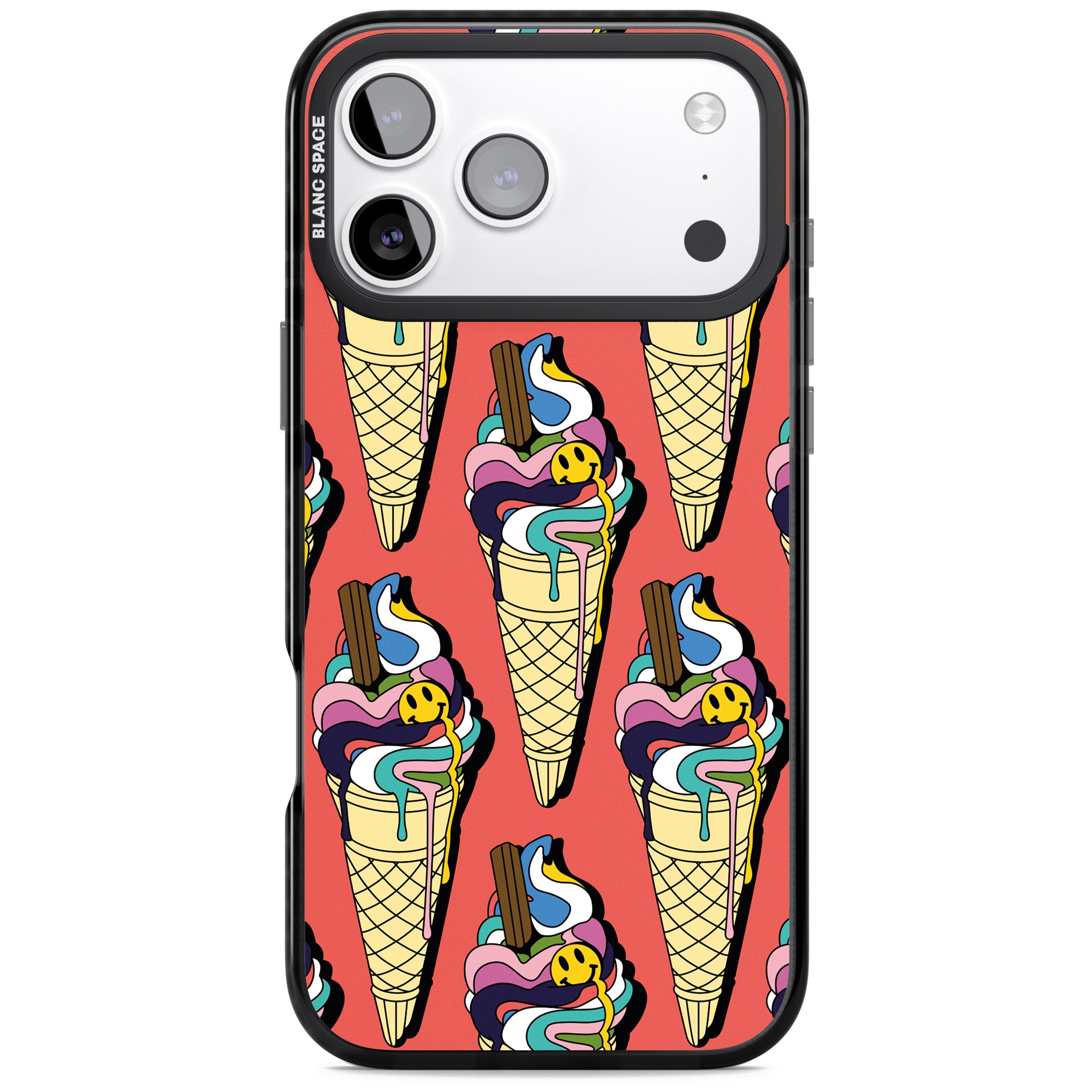 Trip & Drip Ice Cream (Red) iPhone 17 Pro Impact Pro Black Phone Case