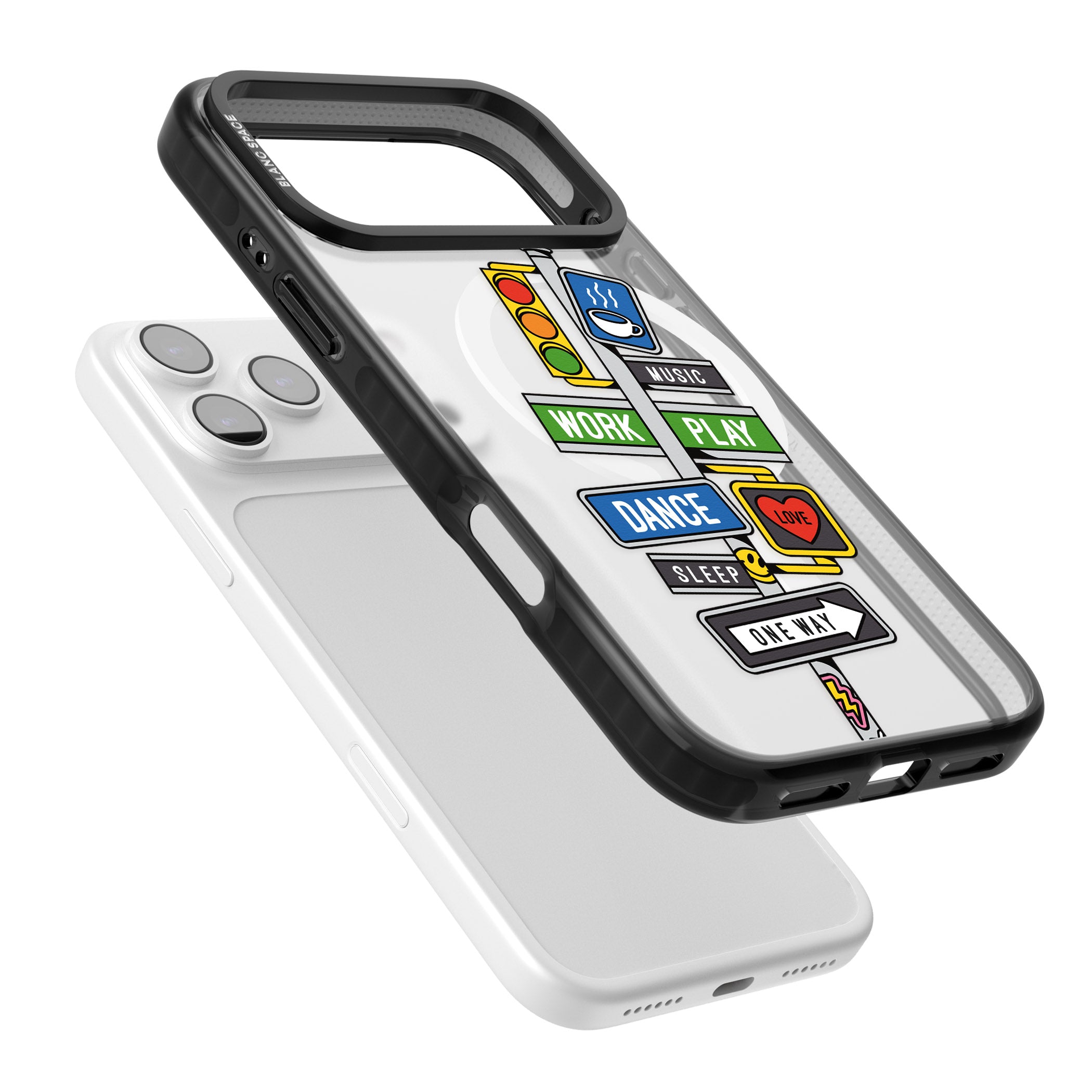 Mood Street Signs iPhone 17 Pro Impact Pro Black Phone Case Colours