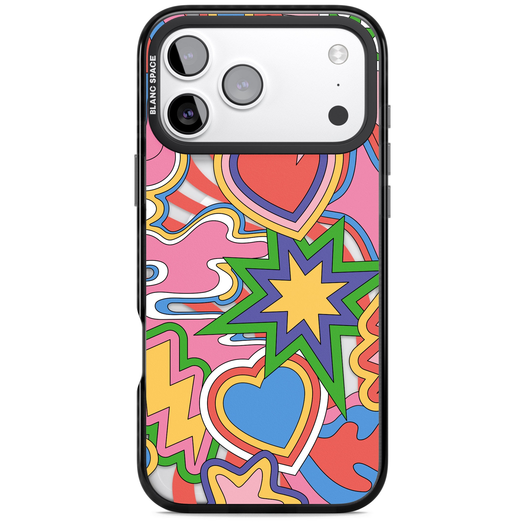 Psychedelic Pop Art Explosion iPhone 17 Pro Max Impact Pro Black Phone Case