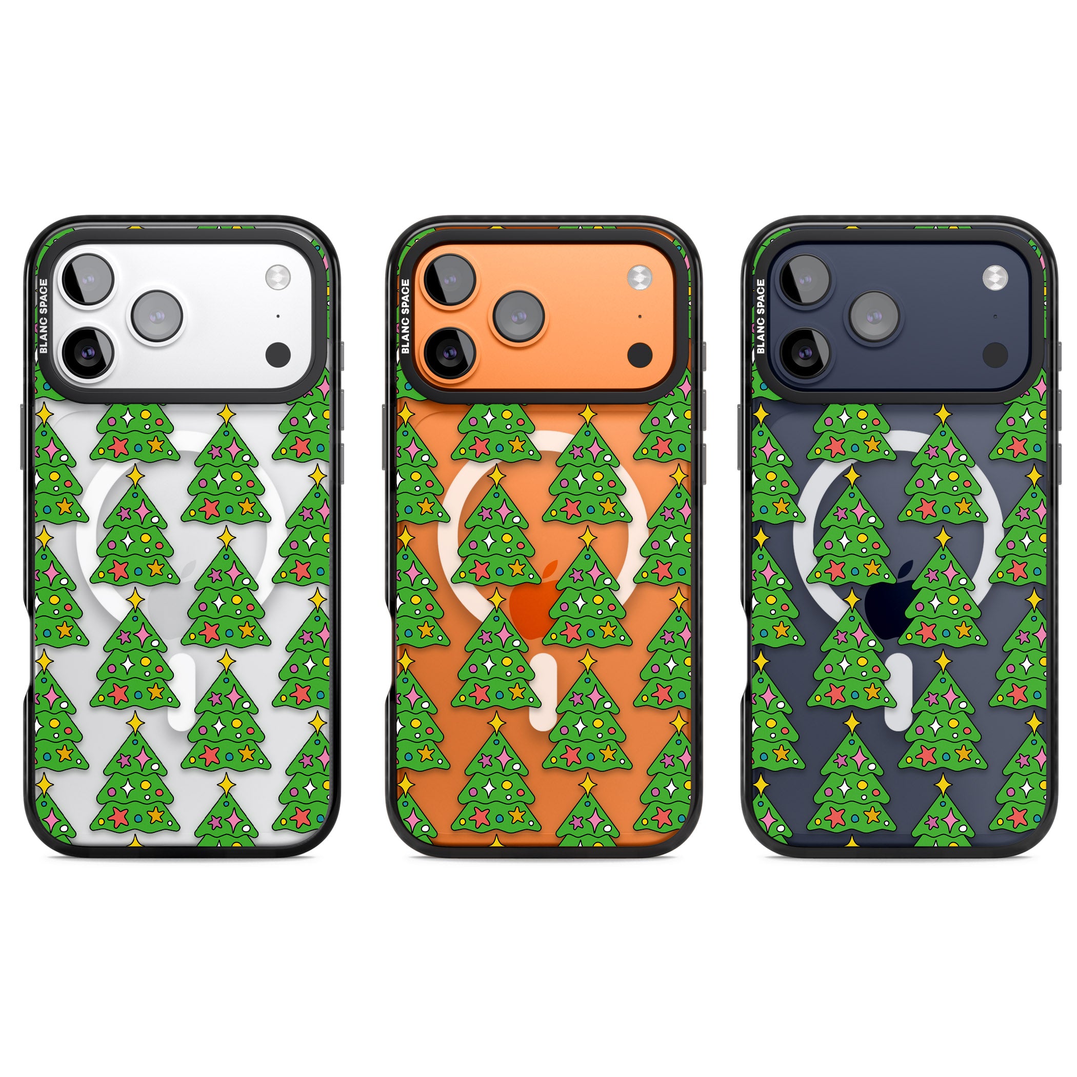 Christmas Tree Pattern (Clear) iPhone 17 Pro Impact Pro Black Phone Case APT Impact Protection