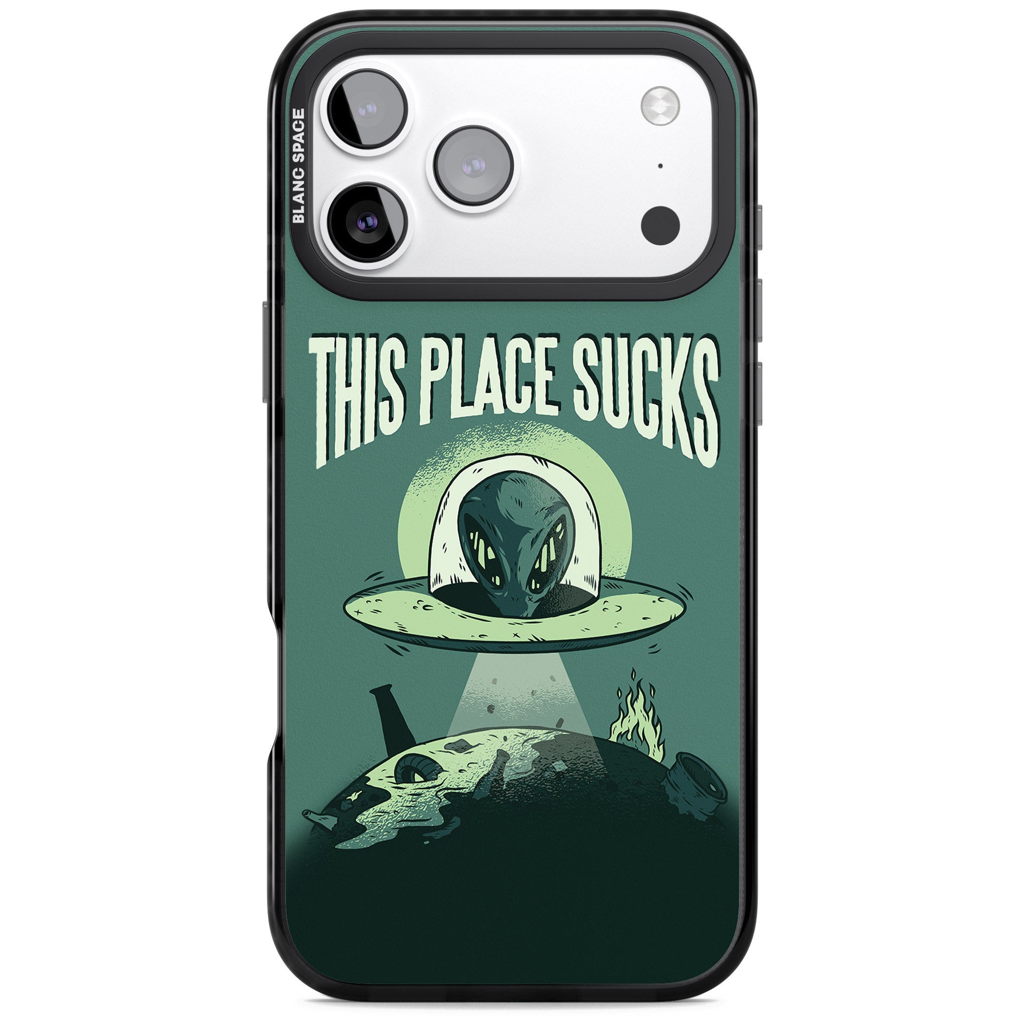 Earth Sucks iPhone 17 Pro Impact Pro Black Phone Case