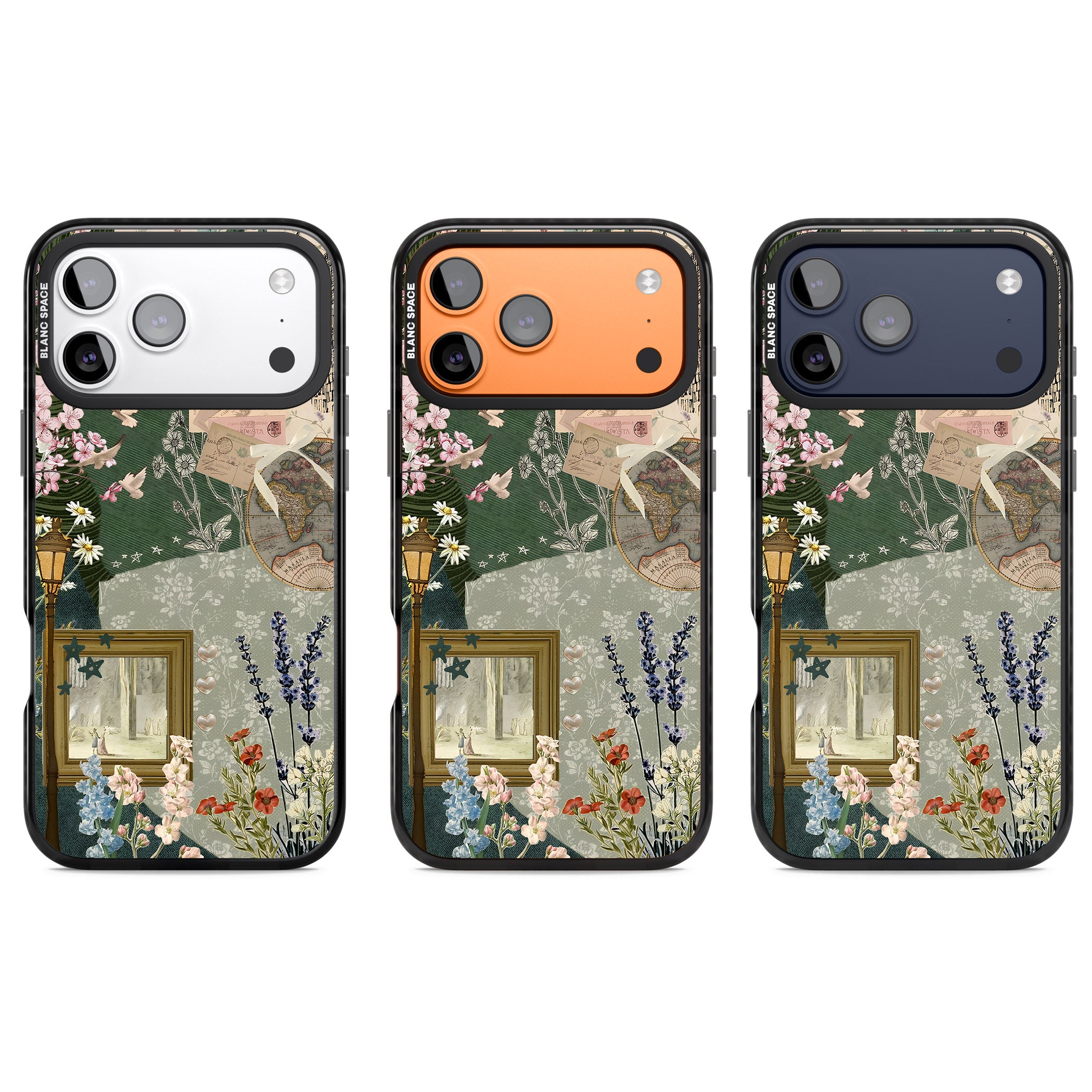 Vintage Spring Collage iPhone 17 Pro Impact Pro Black Phone Case APT Impact Protection
