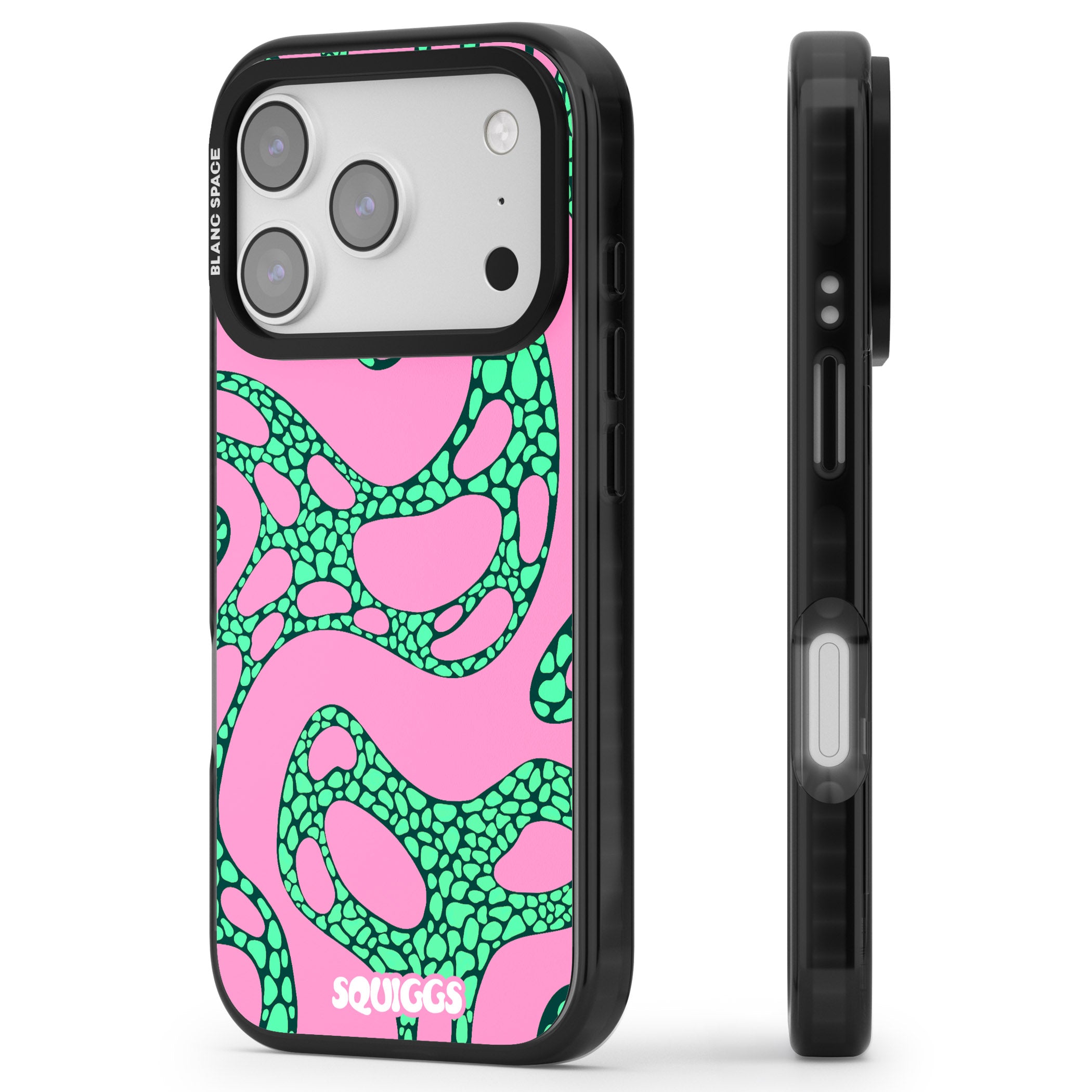 Alien Glow iPhone 17 Pro Impact Pro Black Phone Case Side Profile