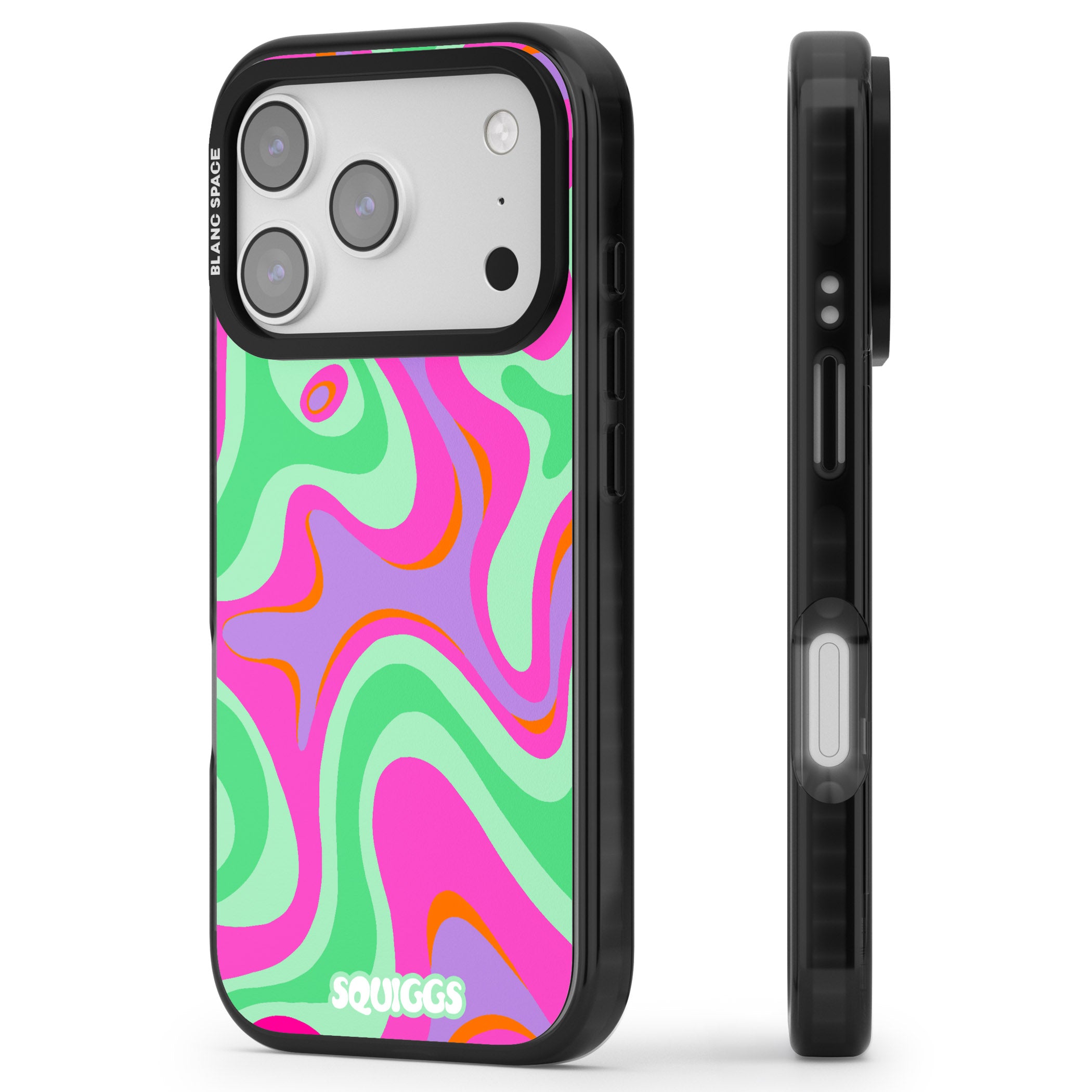 Pink Lava iPhone 17 Pro Max Impact Pro Black Phone Case Side Profile