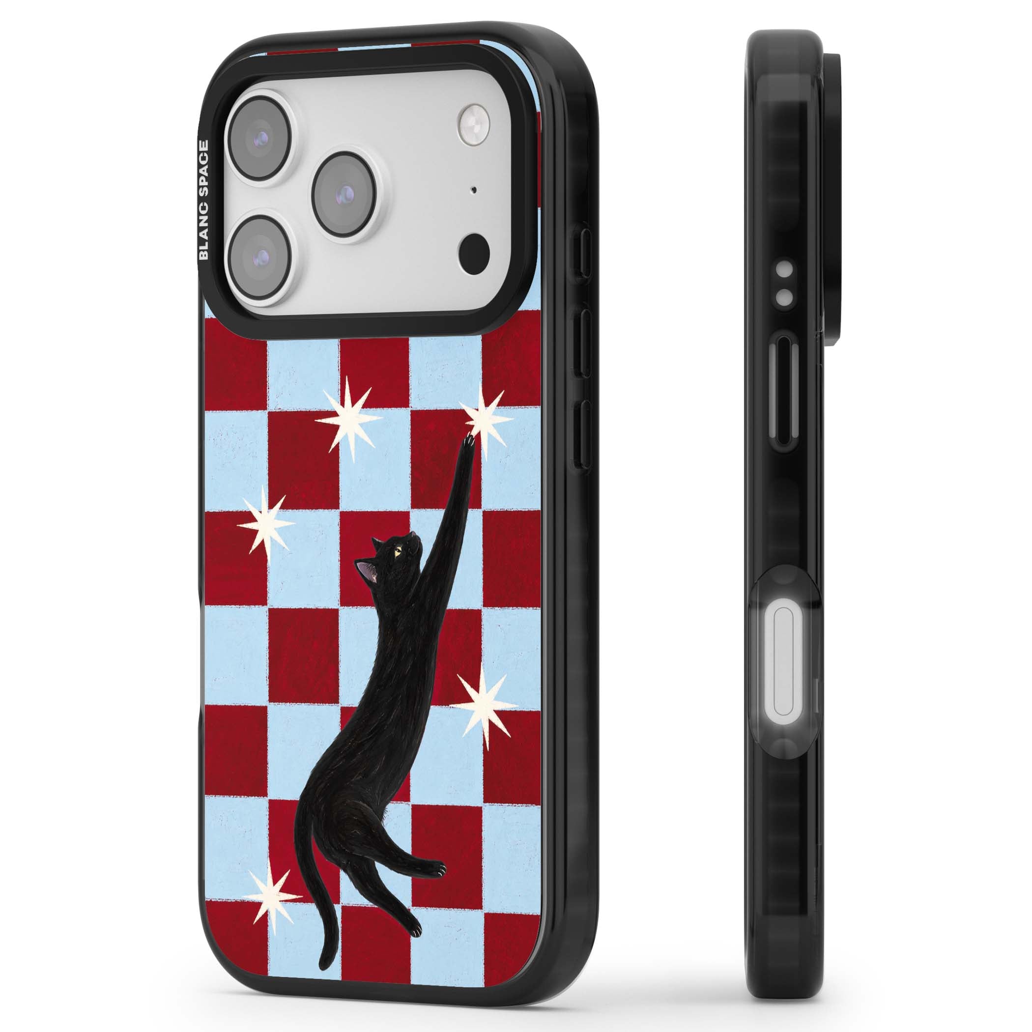 Starlit Kitty animals iPhone case | Black Impact Magsafe case for iPhone 17 Pro, iPhone 17 Pro Max