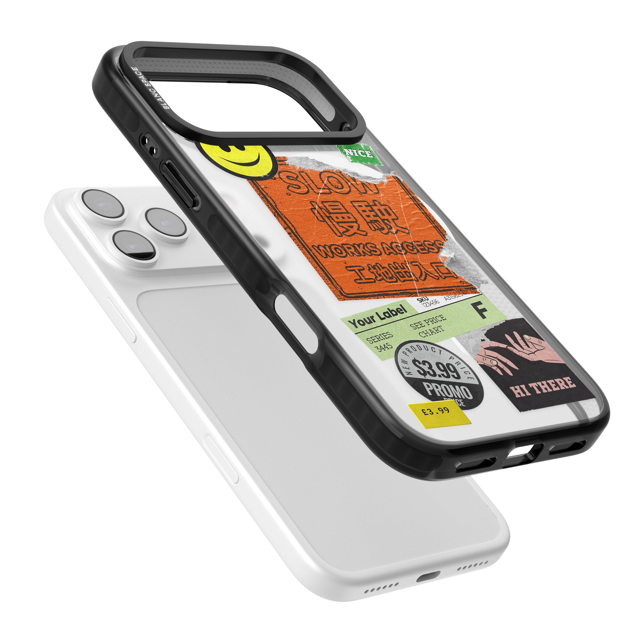Kanji Signs Sticker Mix iPhone 17 Pro Max Impact Pro Black Phone Case Colours