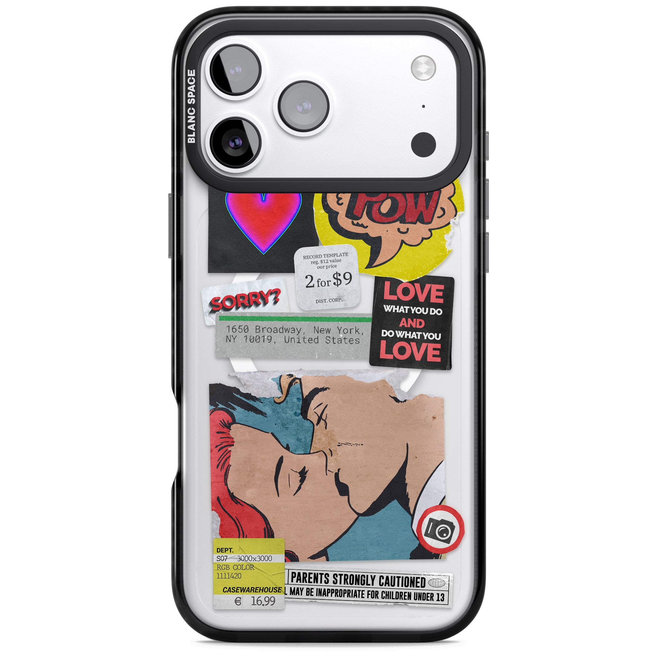 Retro Sticker Mix iPhone 17 Pro Impact Pro Black Phone Case