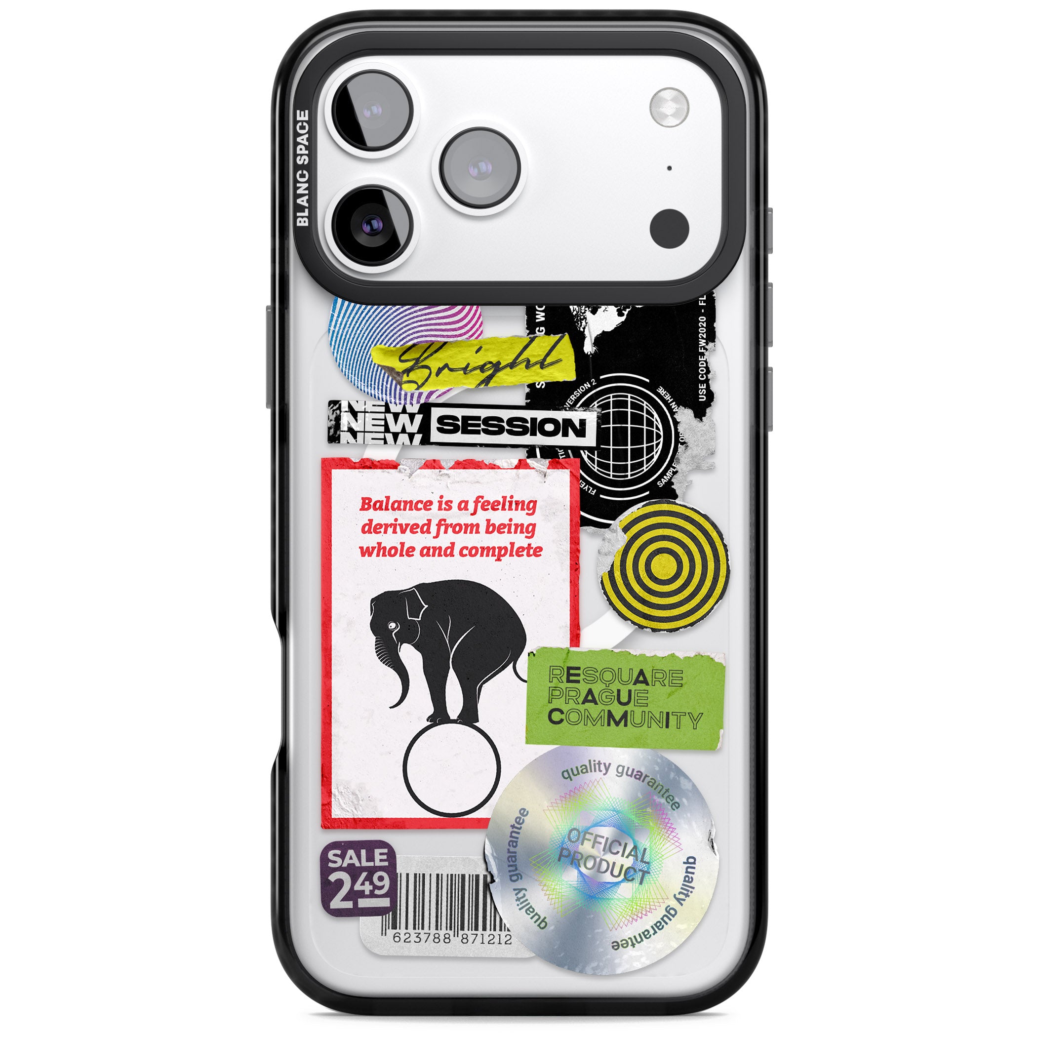 Peeled Sticker Mix iPhone 17 Pro Impact Pro Black Phone Case