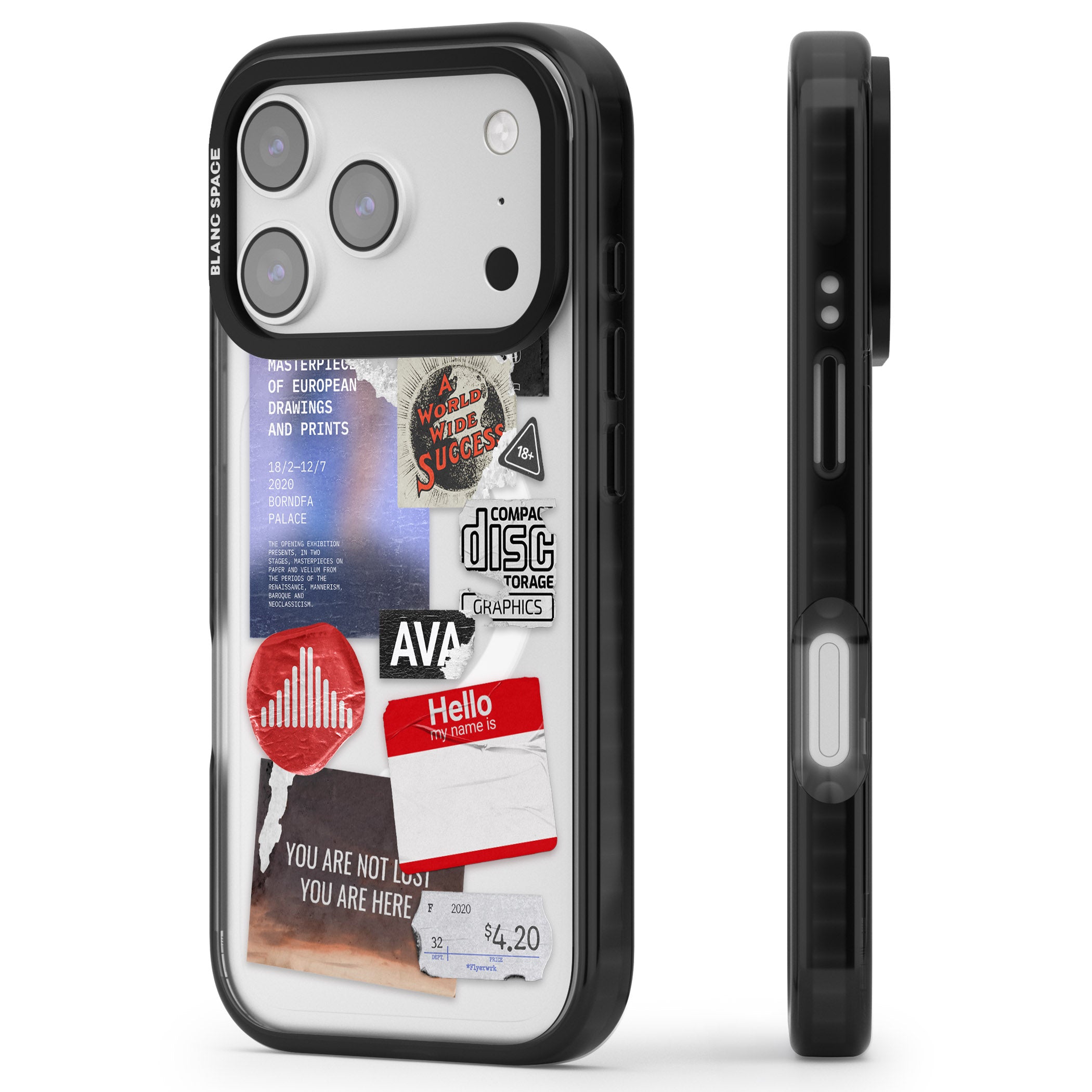 Red & Black Sticker Mix iPhone 17 Pro Max Impact Pro Black Phone Case Side Profile
