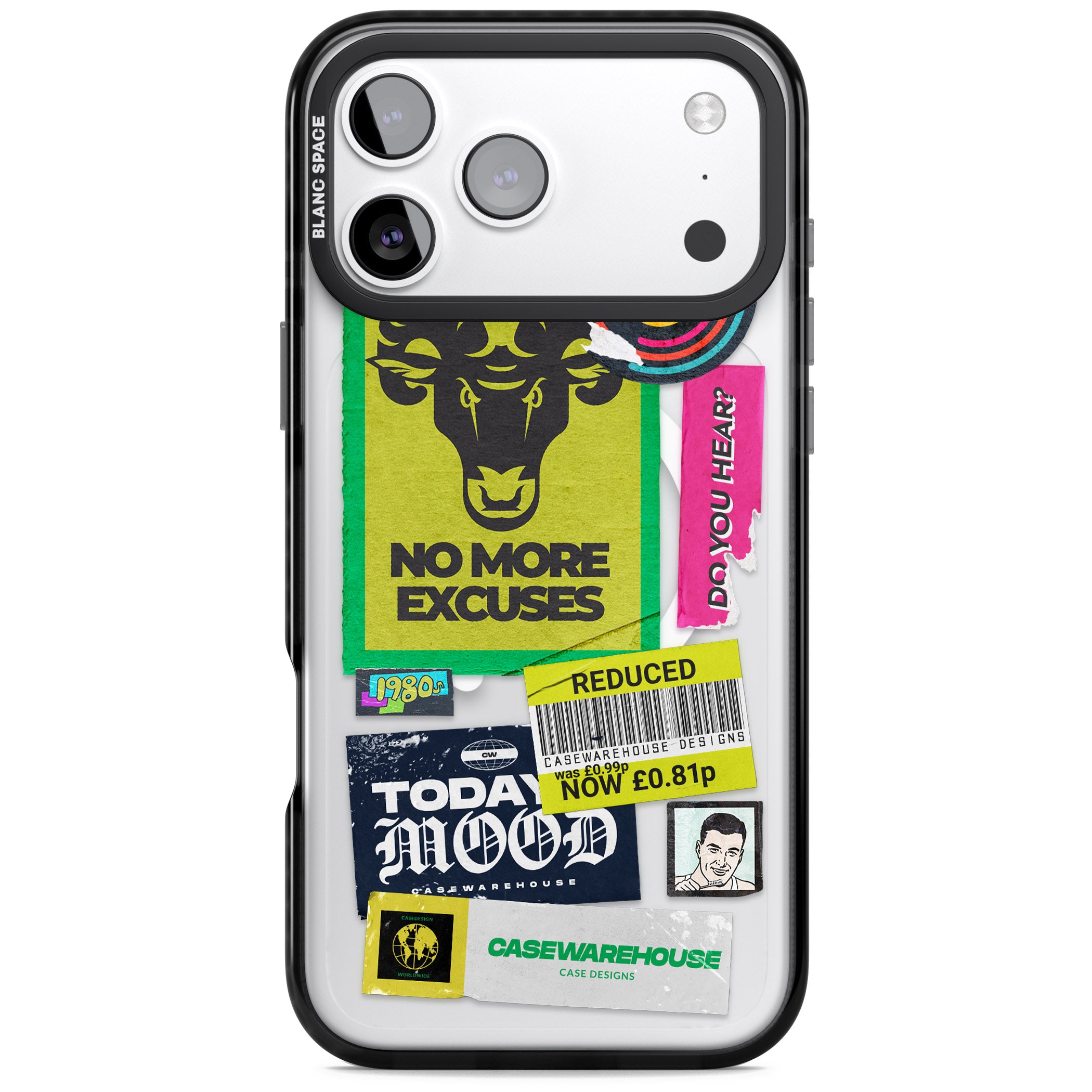 No More Excuses Sticker Mix iPhone 17 Pro Impact Pro Black Phone Case