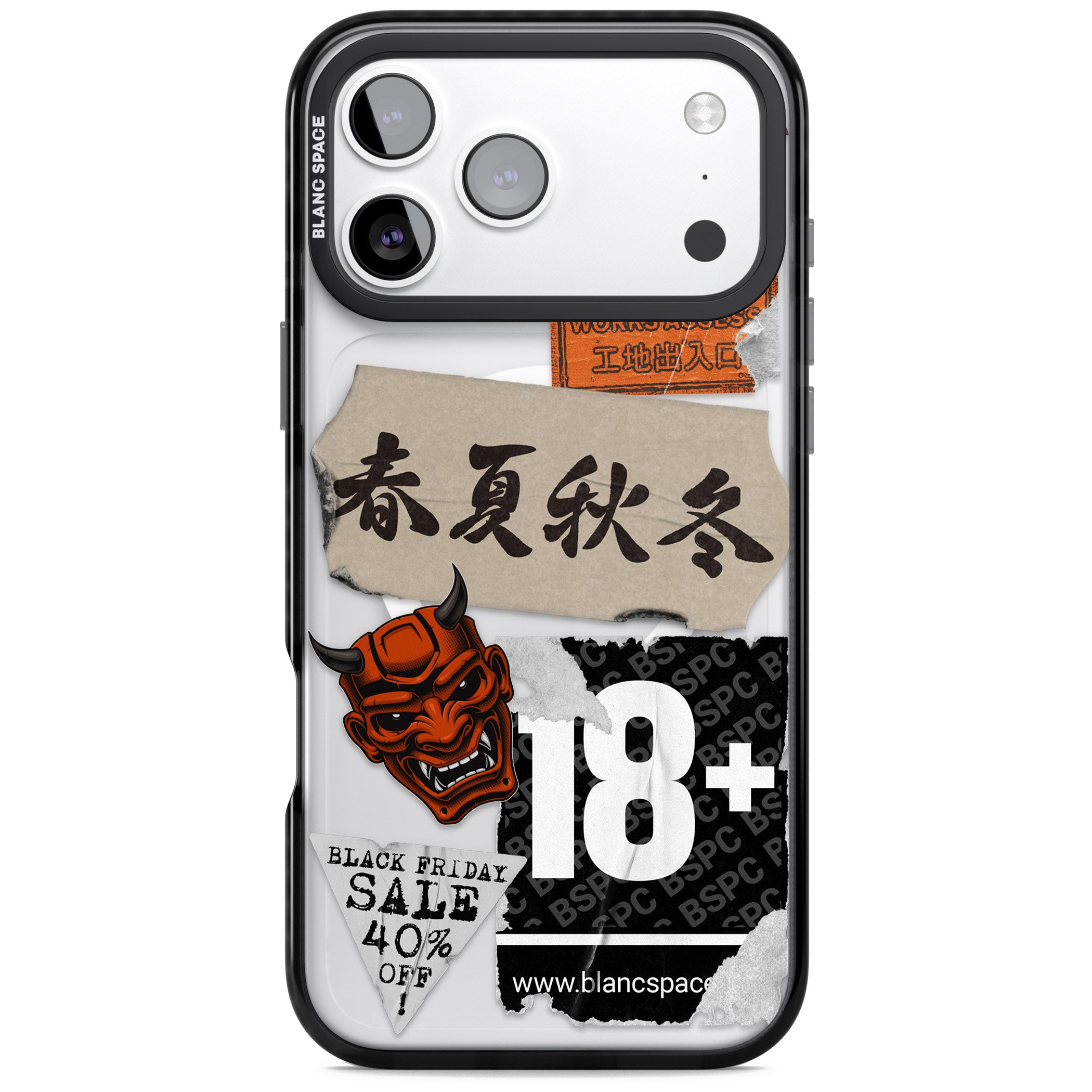 Asian Sticker Mix iPhone 17 Pro Max Impact Pro Black Phone Case