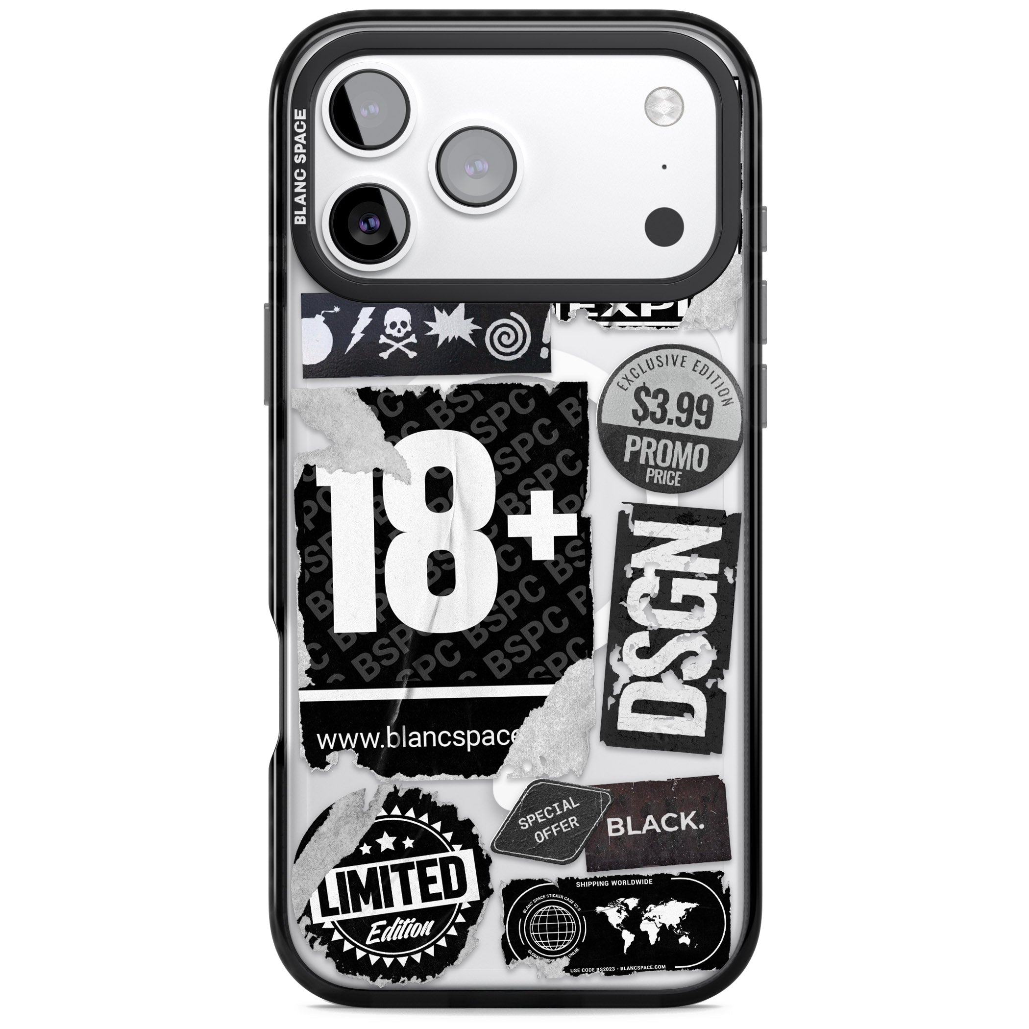 Black Sticker Mix iPhone 17 Pro Impact Pro Black Phone Case